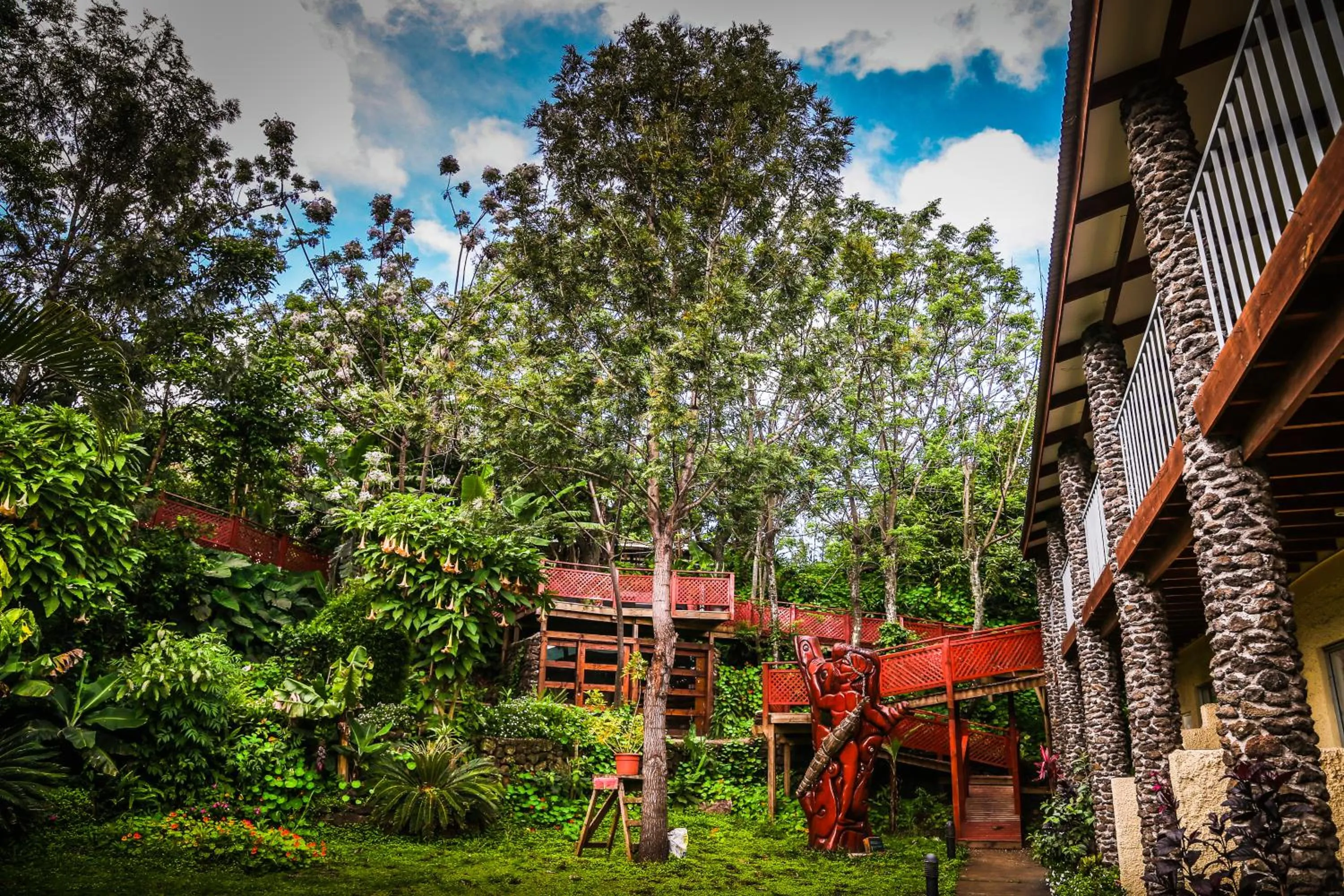 Garden view in Easter Island Ecolodge