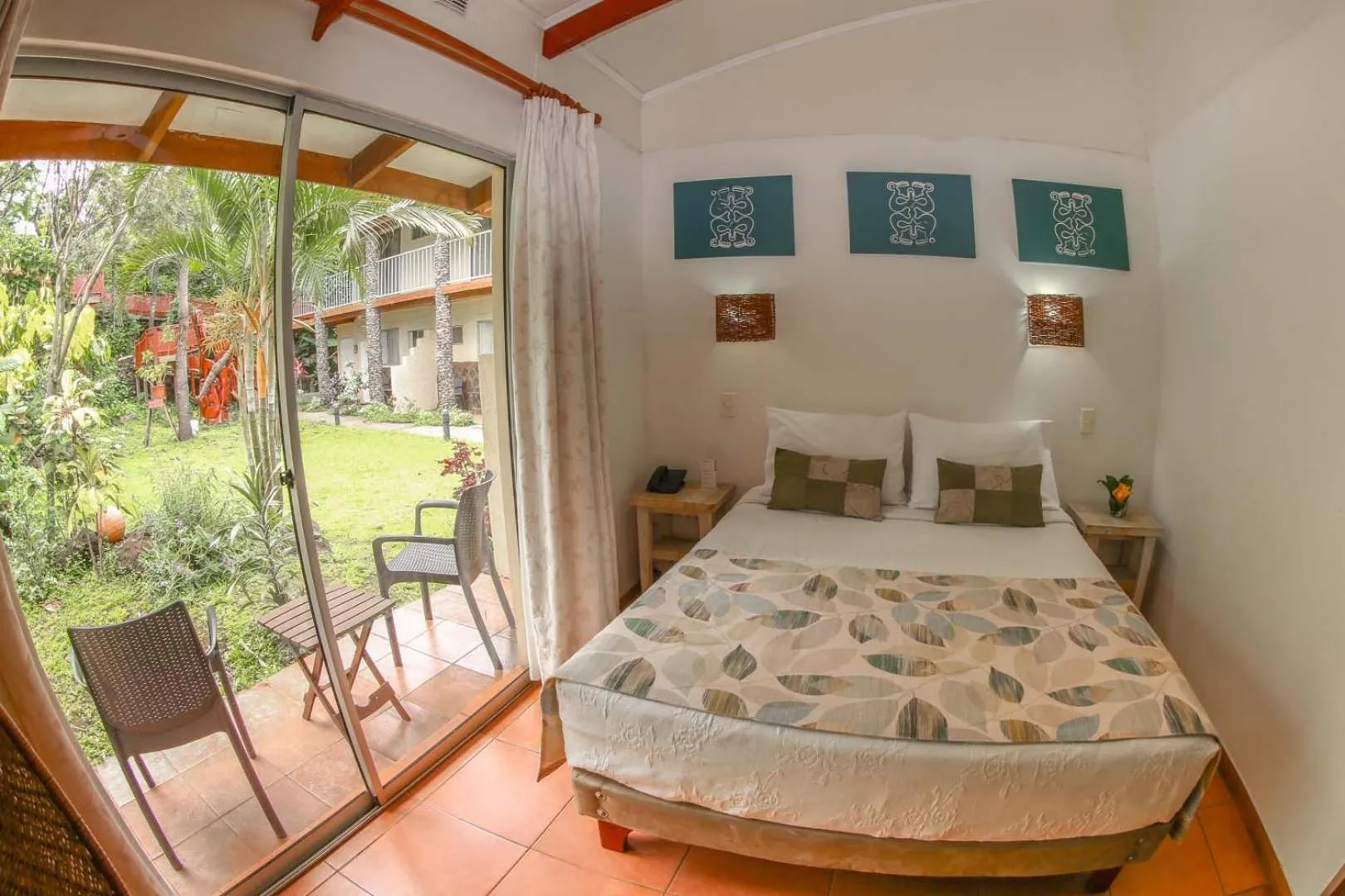 Bed in Easter Island Ecolodge