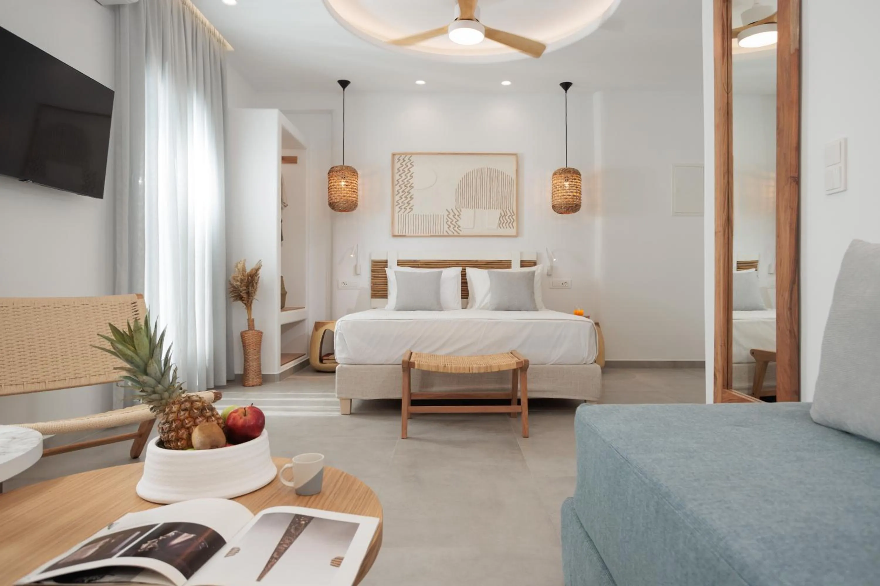 Bedroom, Bed in Agia Anna Living