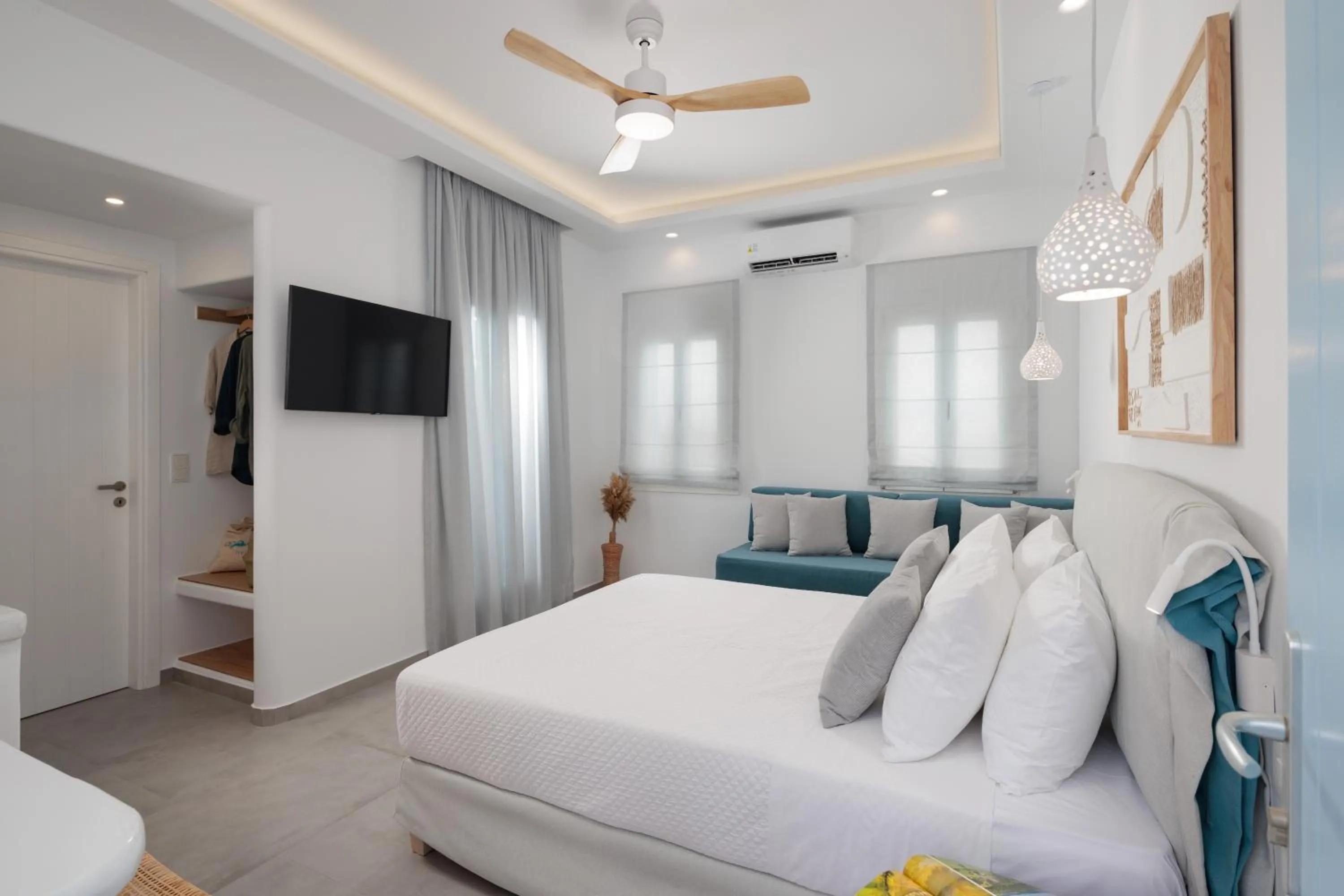 Bedroom, Bed in Agia Anna Living