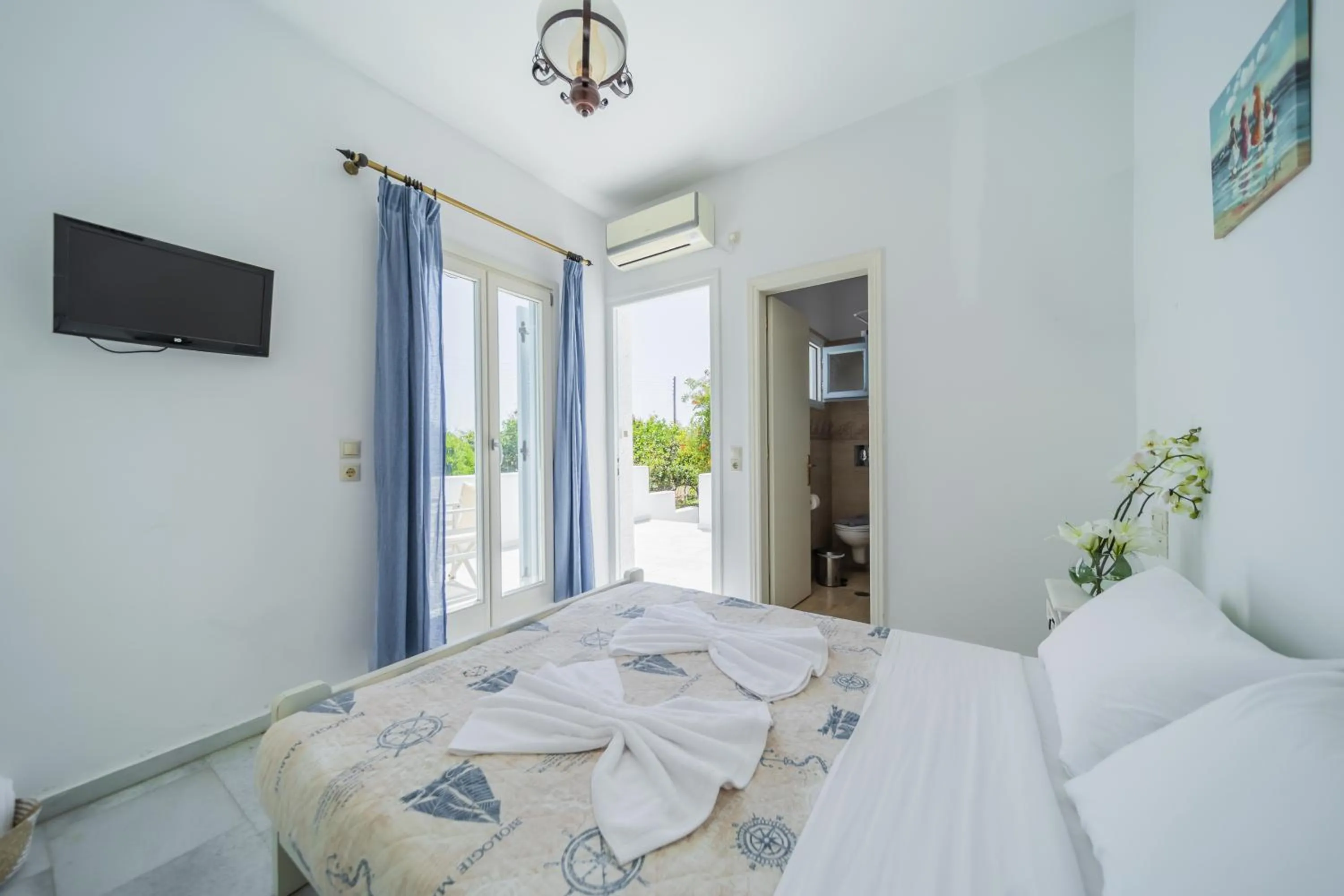 Bedroom, Bed in Agia Anna Living