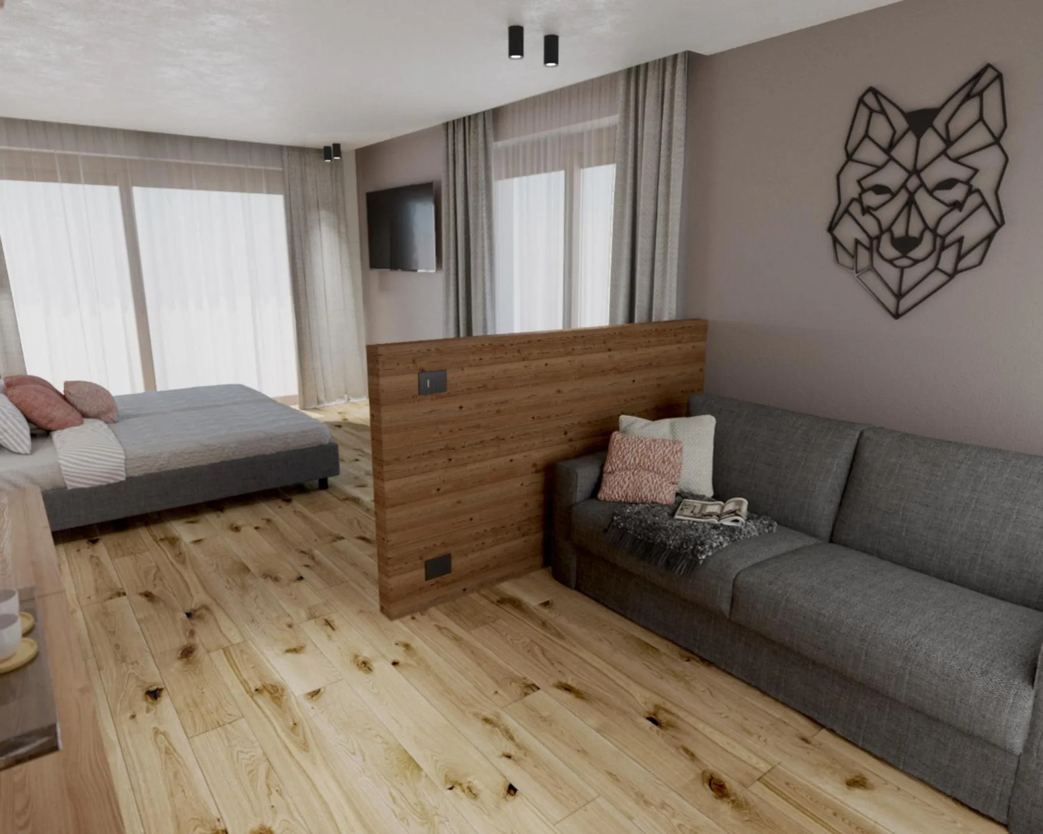 Living room, Bed in Hotel Astoria