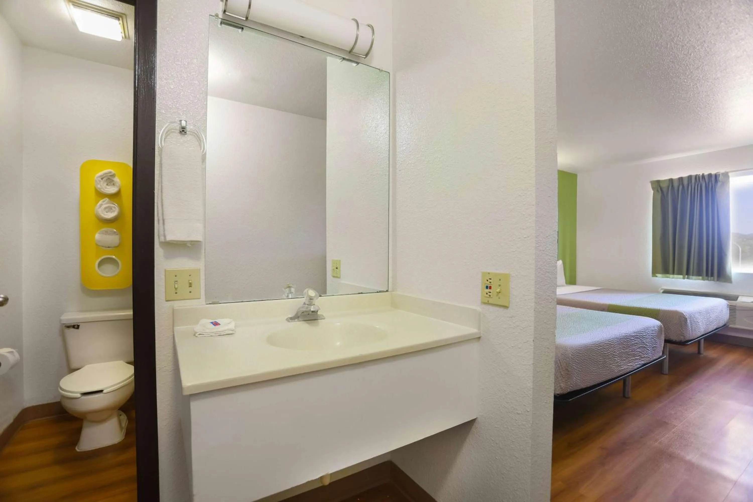 Bathroom, Bed in Motel 6-Silver City, NM