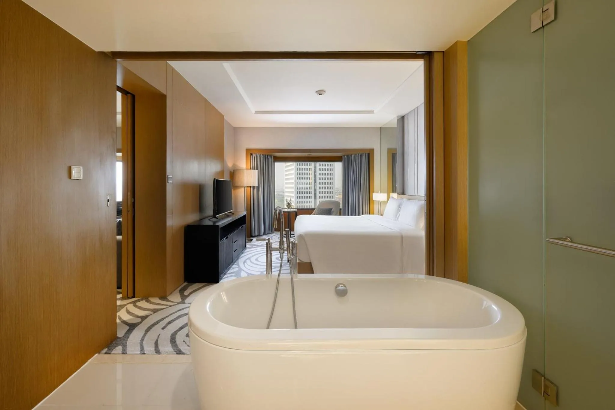 Bathroom, Bed in Centara Grand at Central Plaza Ladprao Bangkok