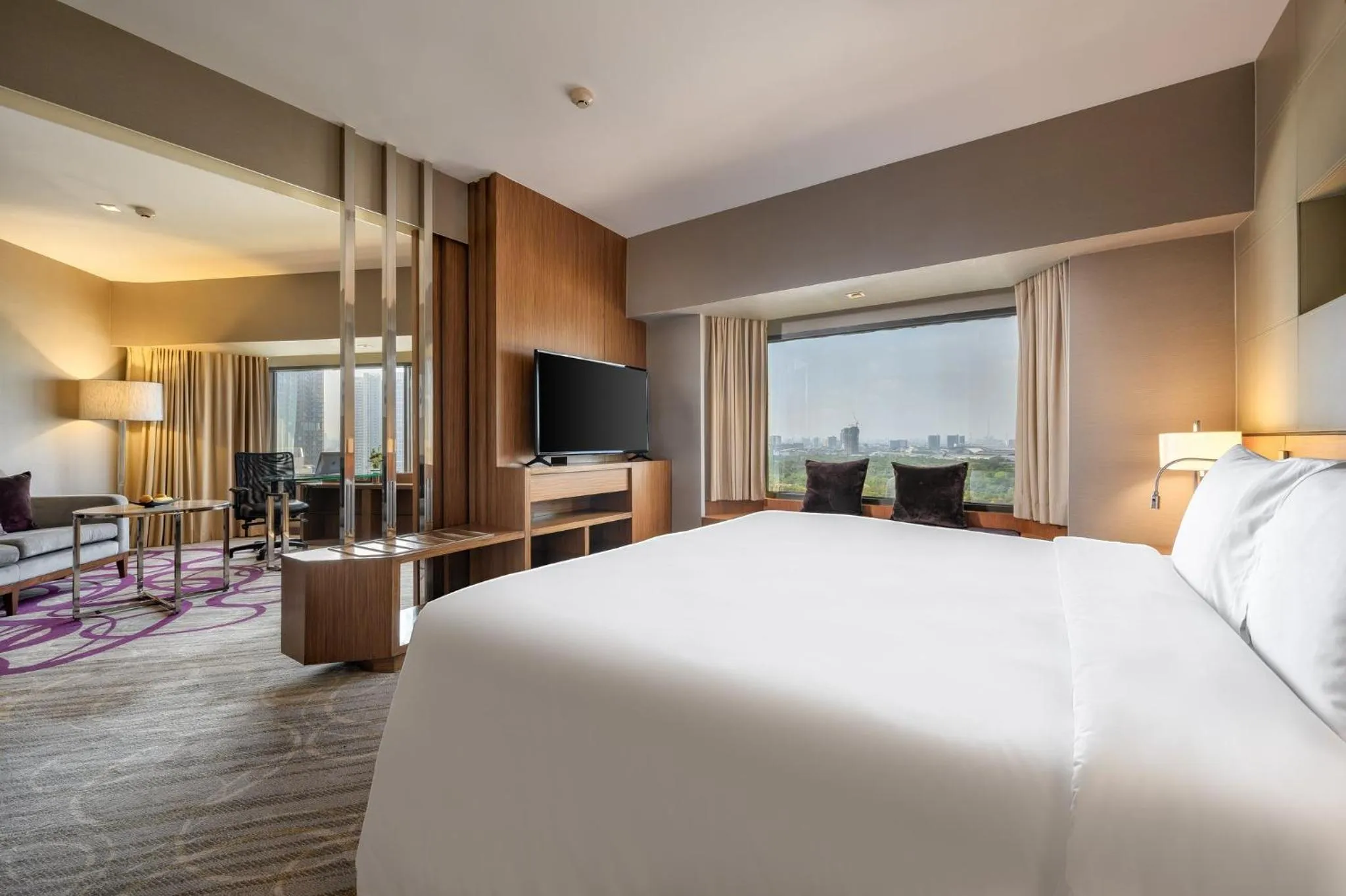 Photo of the whole room, Bed in Centara Grand at Central Plaza Ladprao Bangkok