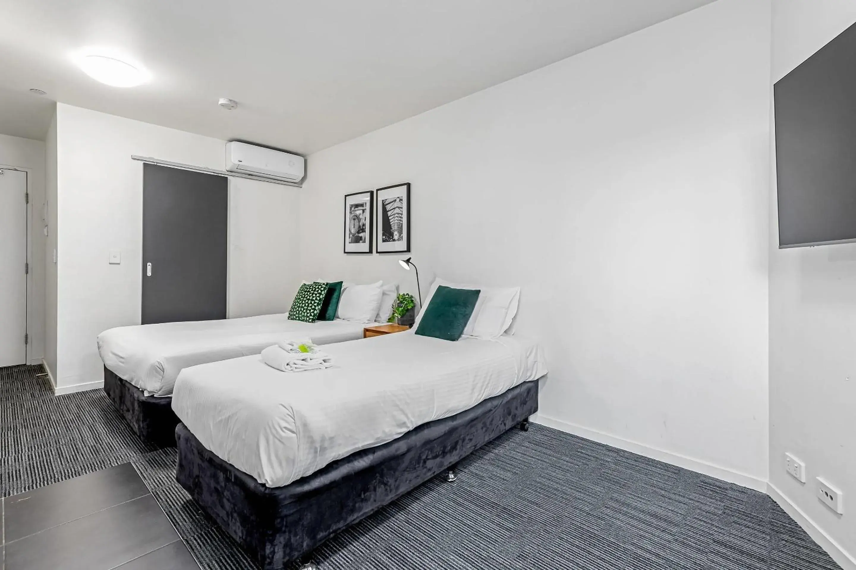 Bedroom, Bed in Quality Apartments North Melbourne Bedroom, Bed in Quality Apartments North Melbourne