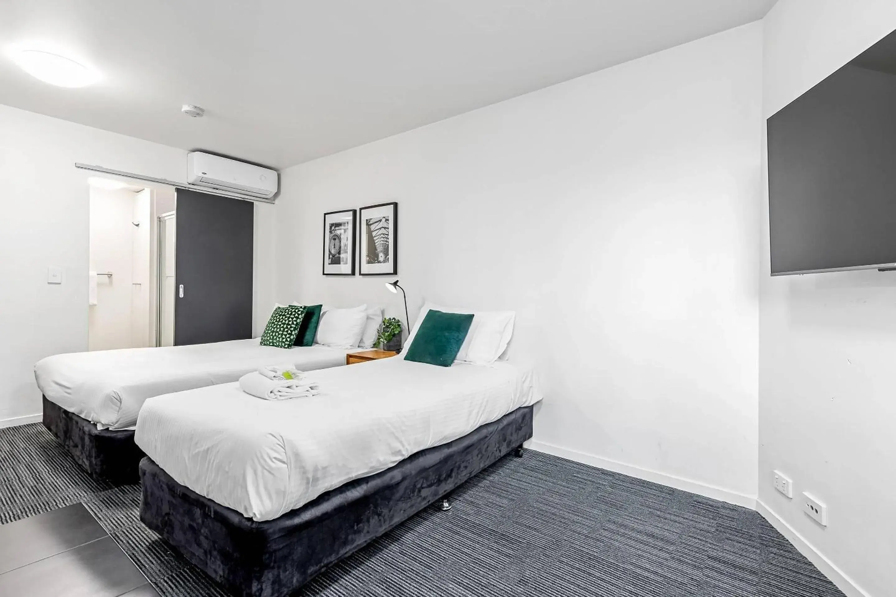 Bedroom, Bed in Quality Apartments North Melbourne Bedroom, Bed in Quality Apartments North Melbourne