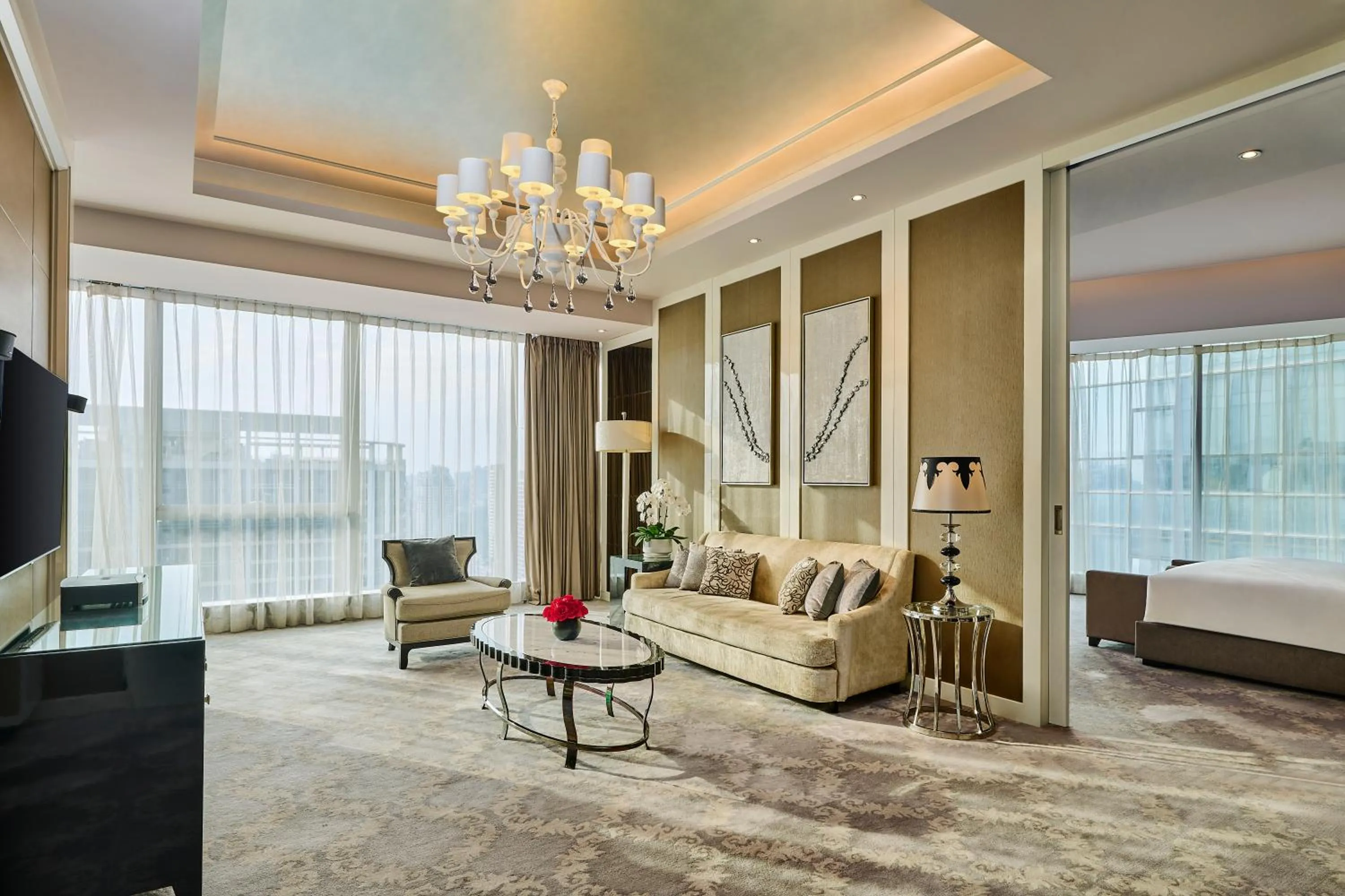 Living room, Bed in Sofitel Guangzhou Sunrich