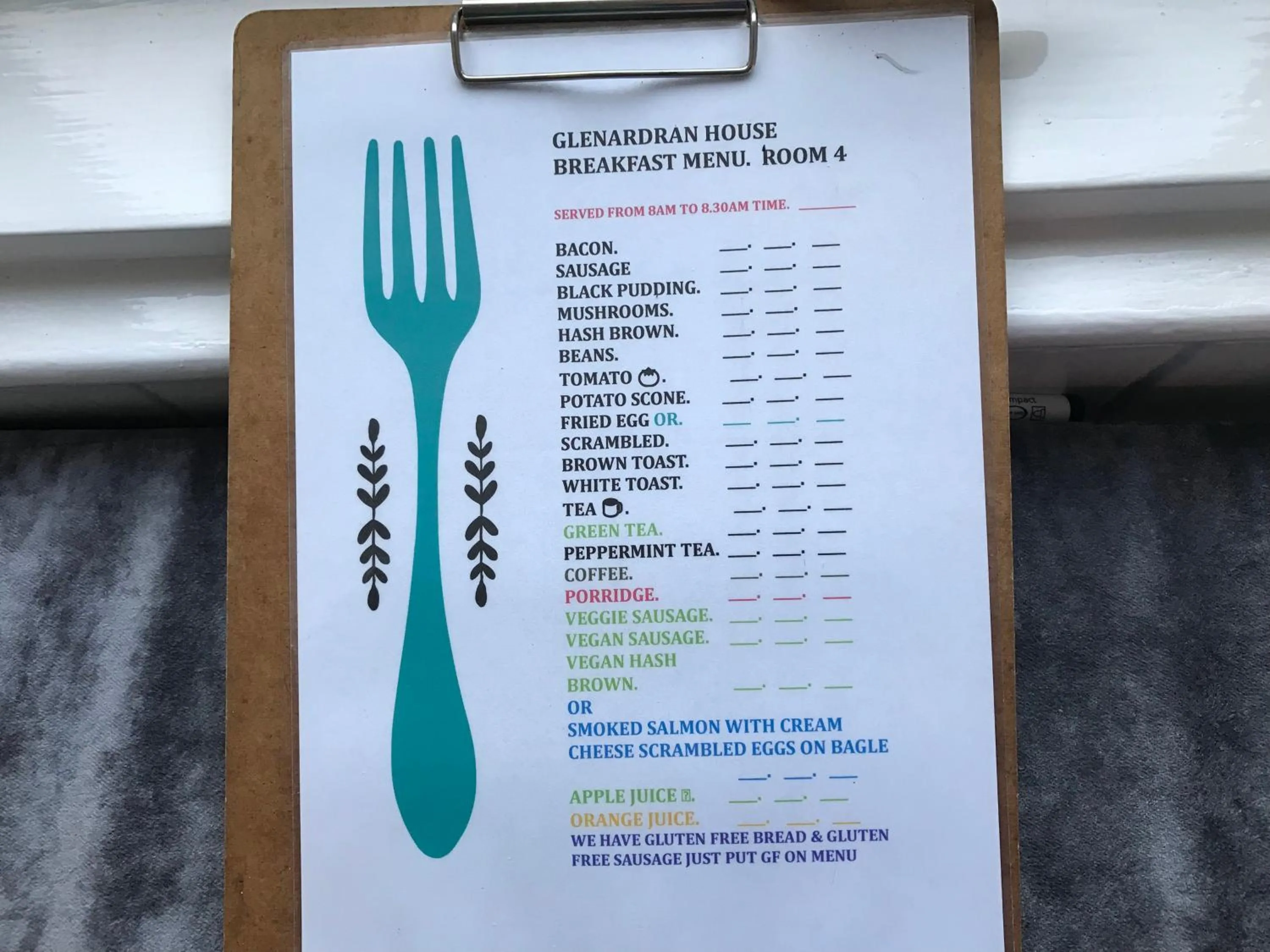 Food in glenardran house