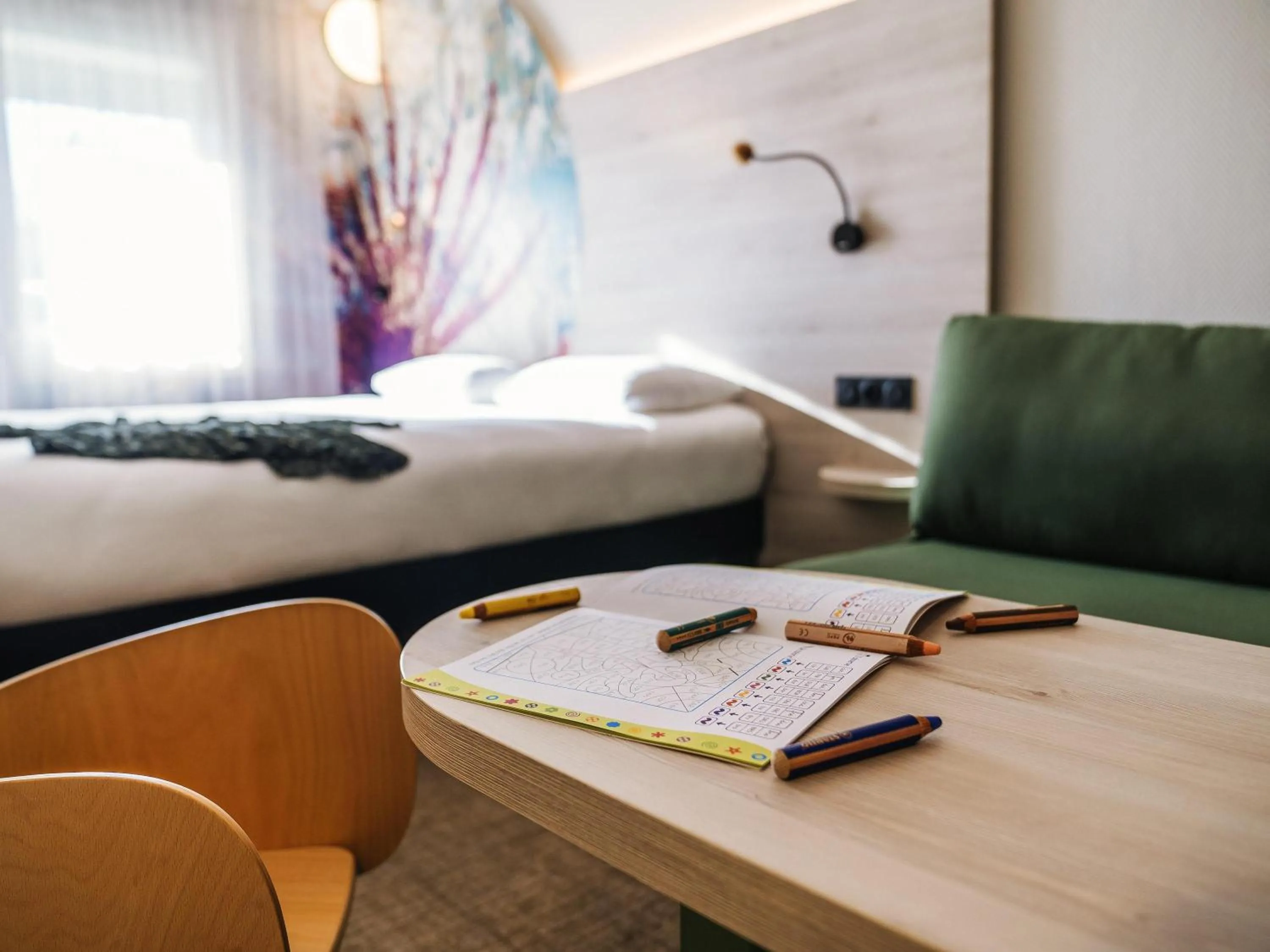 Bedroom, Bed in ibis Styles Antibes