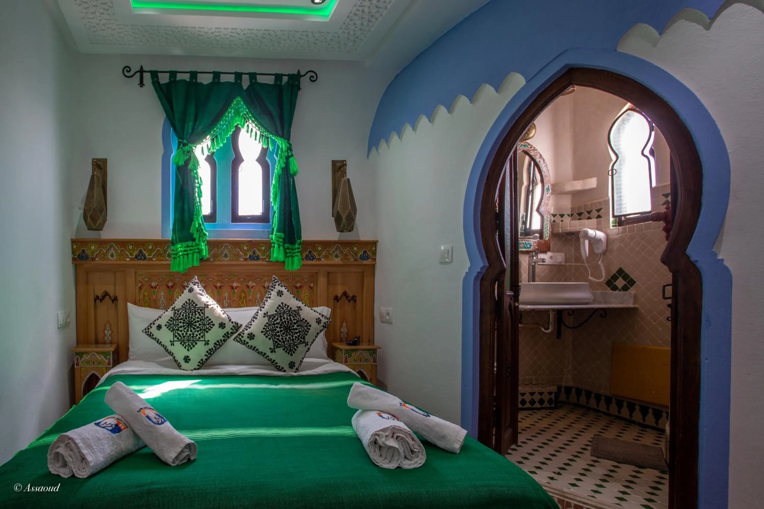 Bed in Hotel Dar Mounir