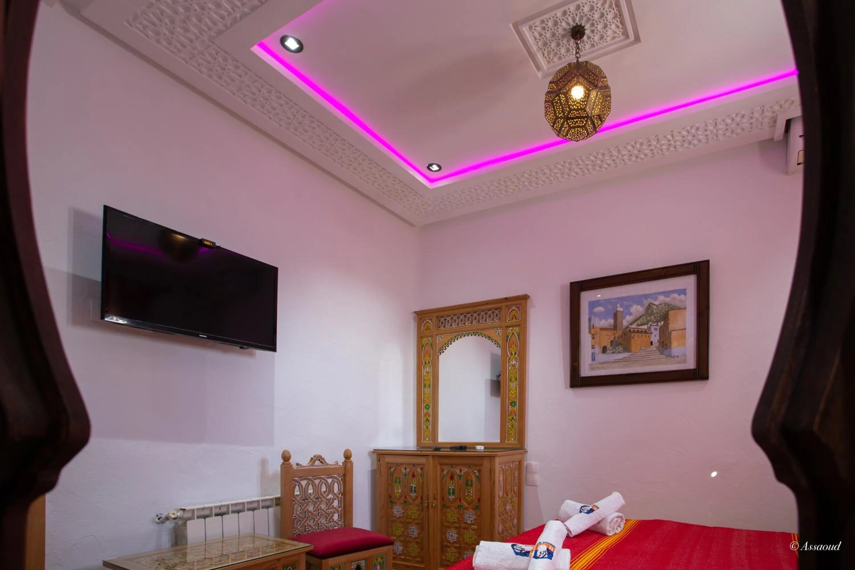 Bed in Hotel Dar Mounir