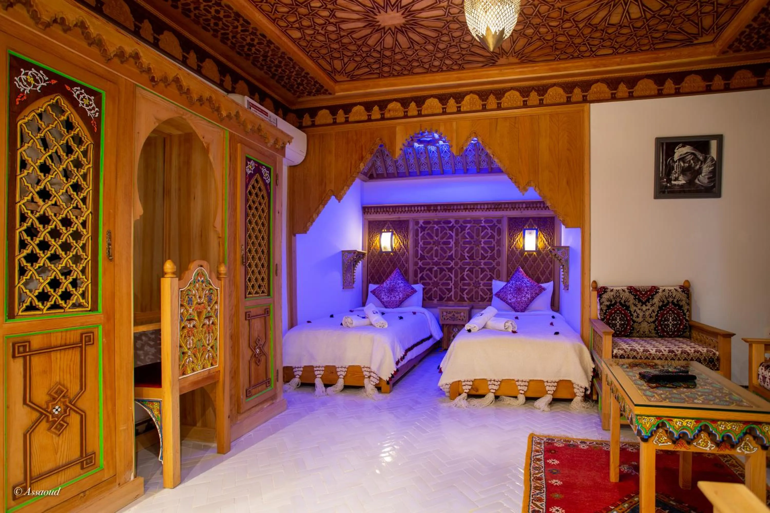 Bed in Hotel Dar Mounir