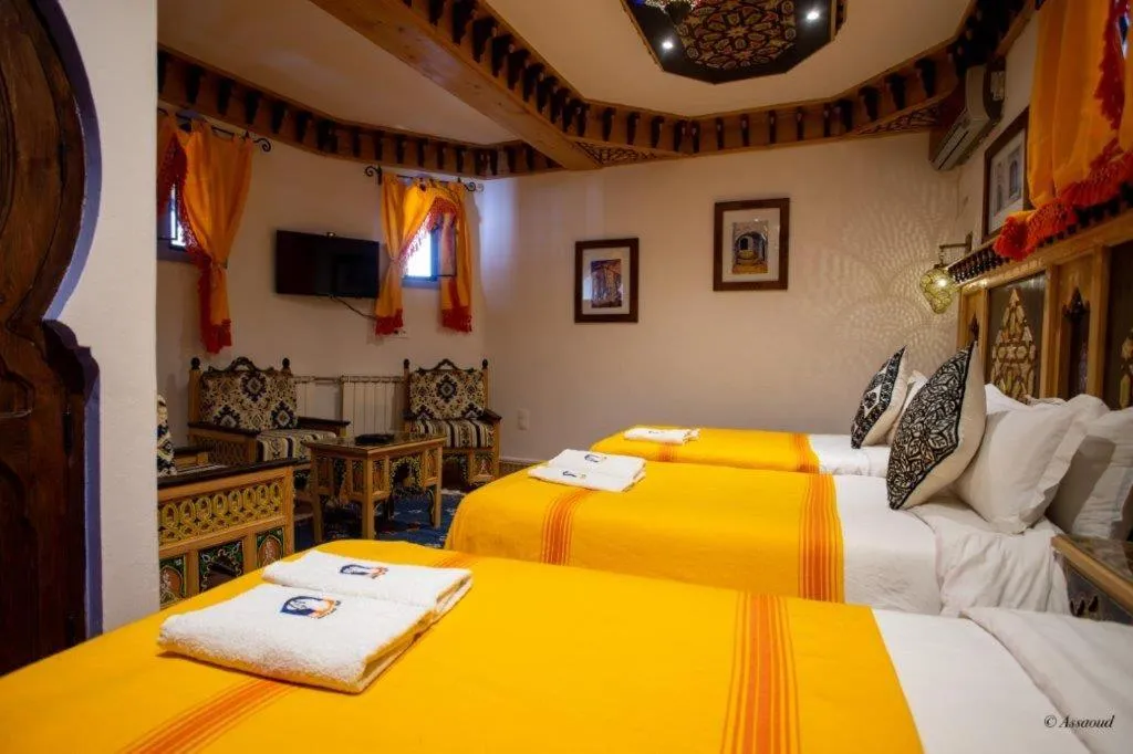 Bed in Hotel Dar Mounir