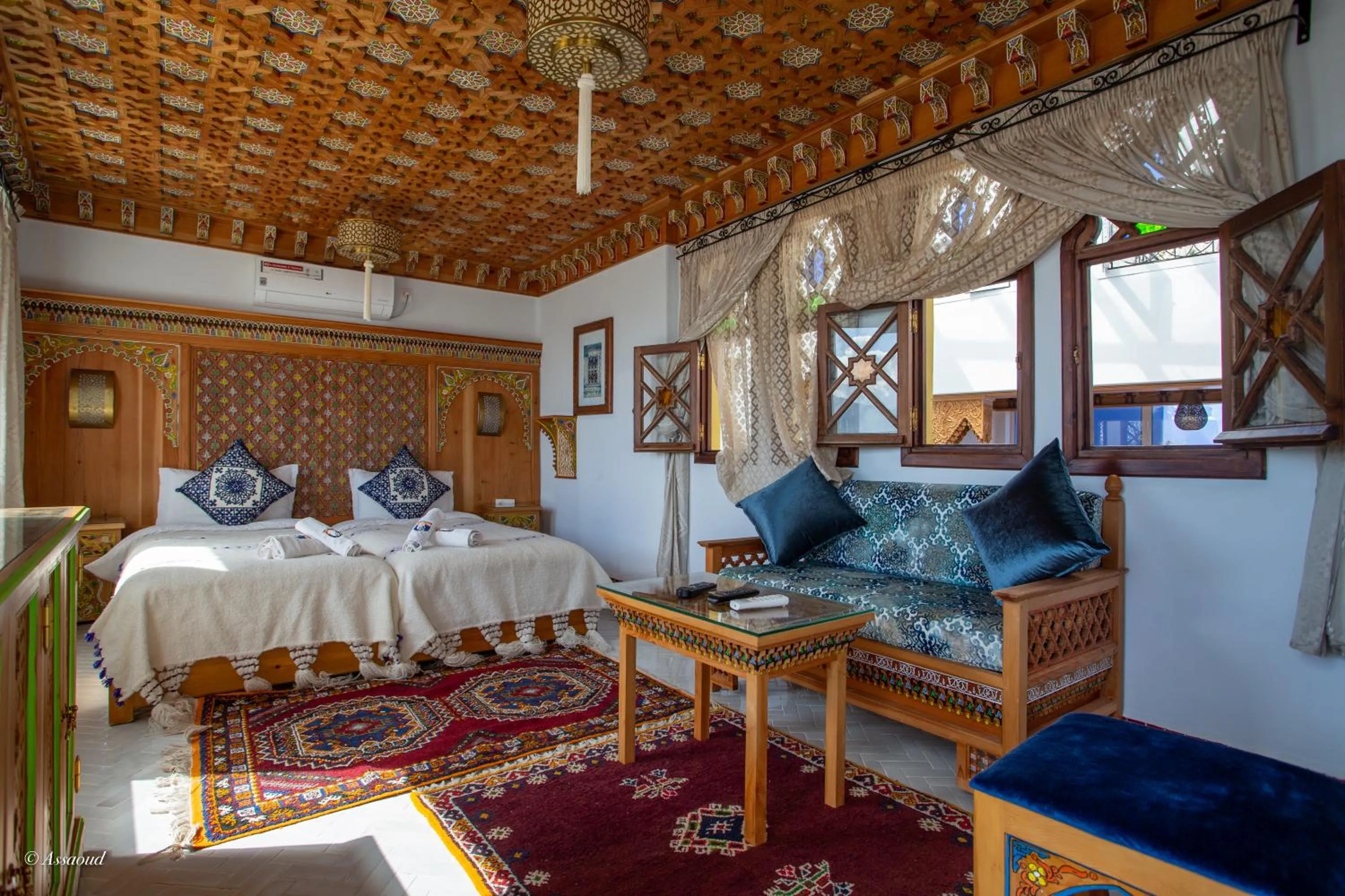 Bed in Hotel Dar Mounir