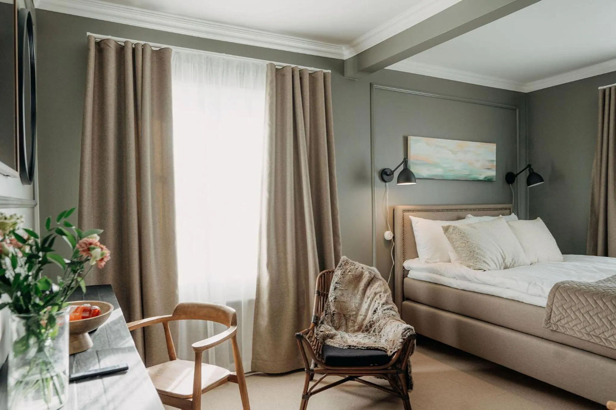 Bed in Lillan Hotel & Kök