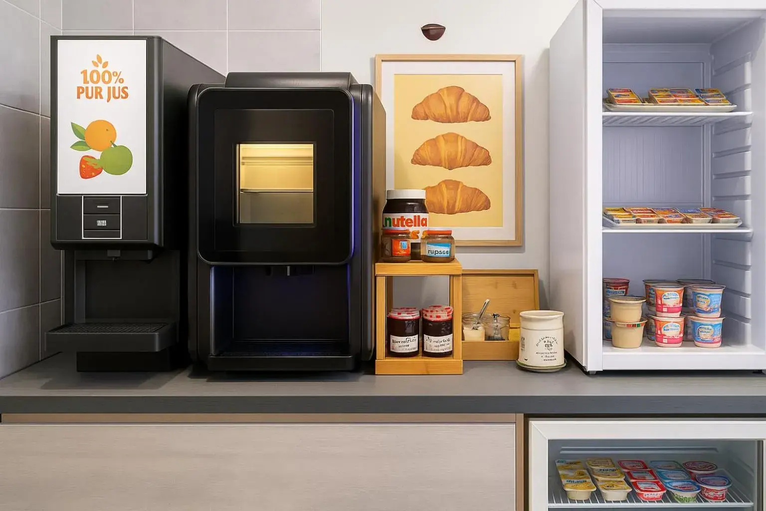 Buffet breakfast in Hotel Arc Paris Porte d'Orléans Buffet breakfast in Hotel Arc Paris Porte d'Orléans