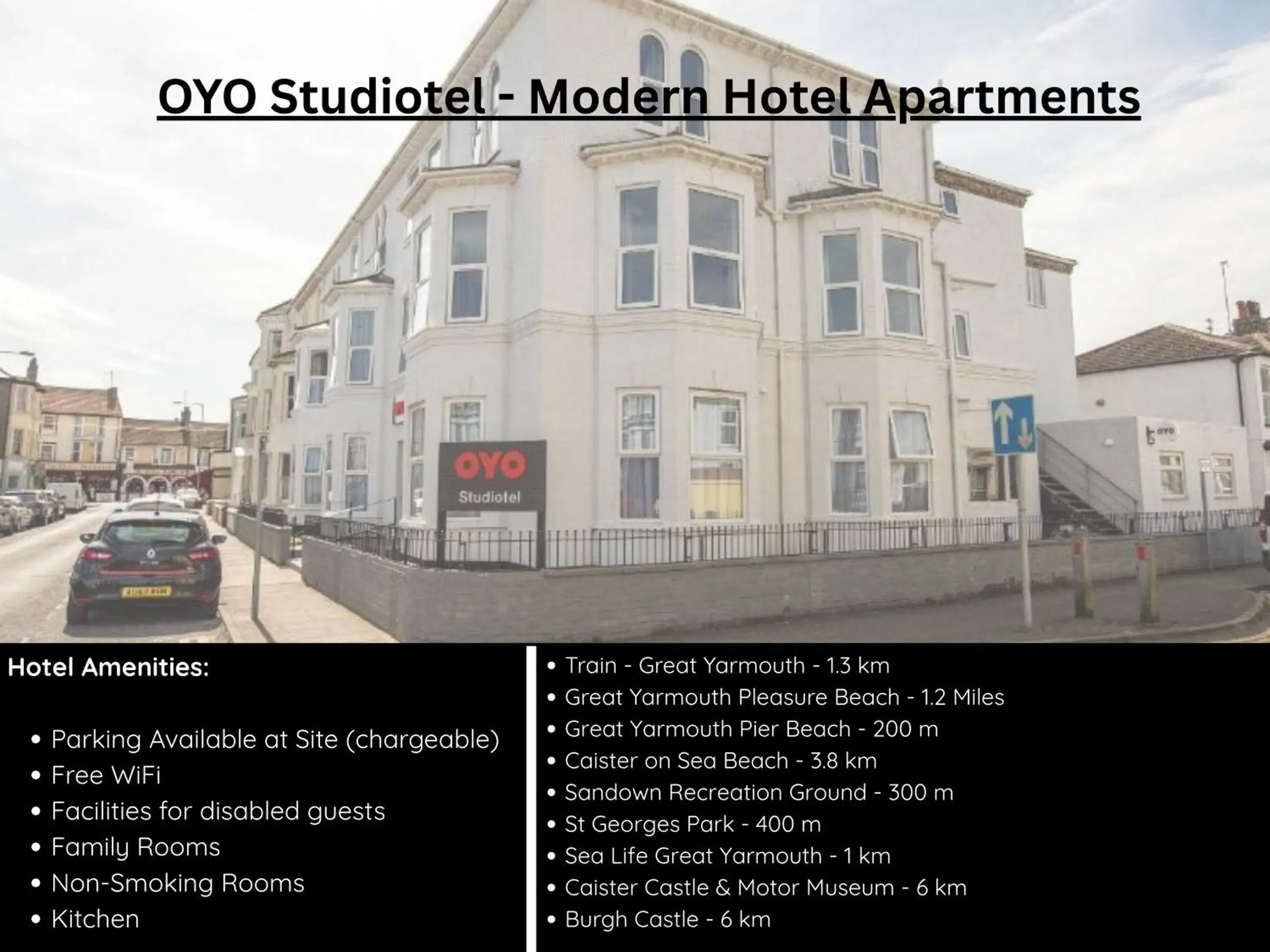 Property building in OYO Studiotel Great Yarmouth - Modern Hotel Apartments Property building in OYO Studiotel Great Yarmouth - Modern Hotel Apartments