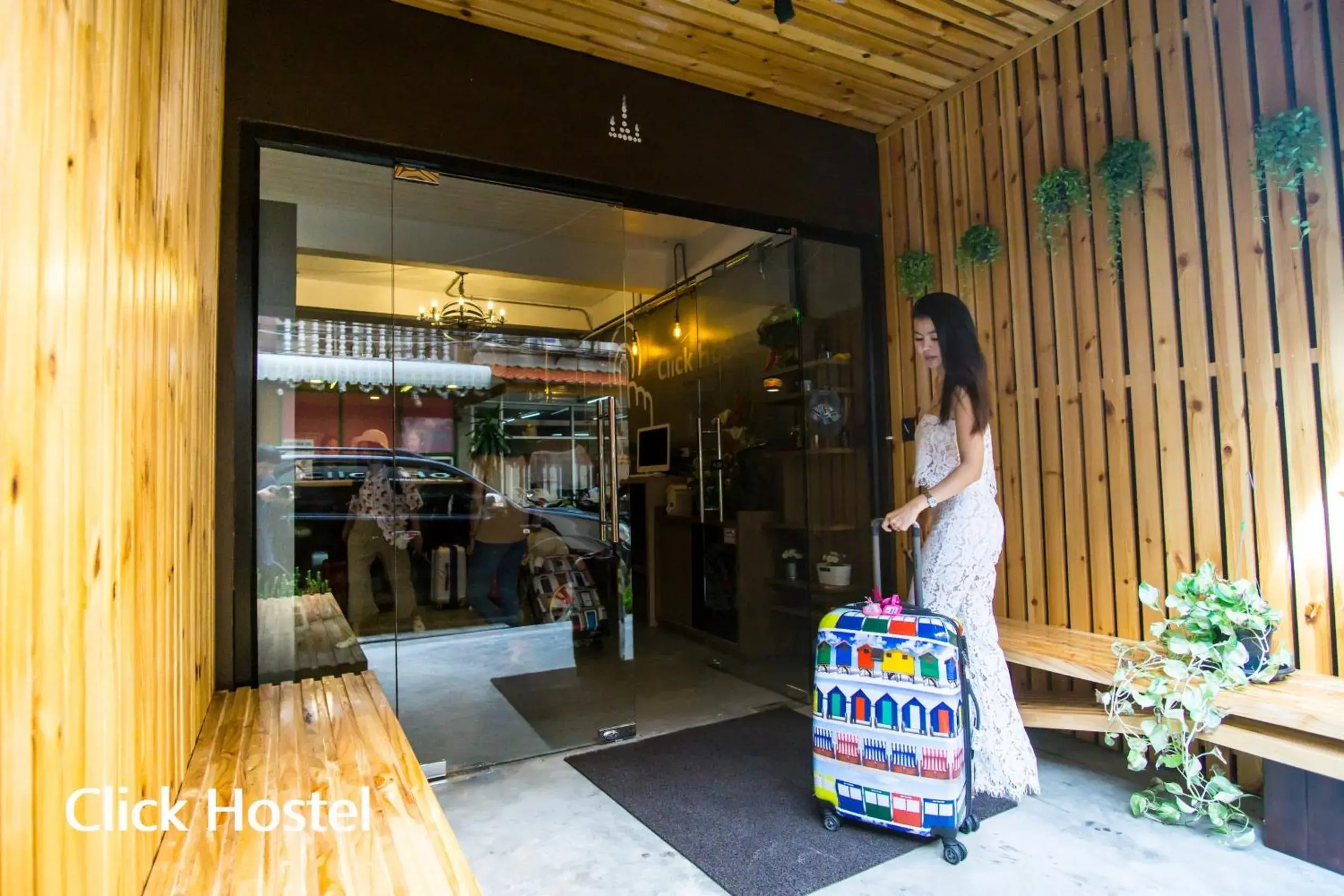 Facade/entrance in Click Hostel Facade/entrance in Click Hostel