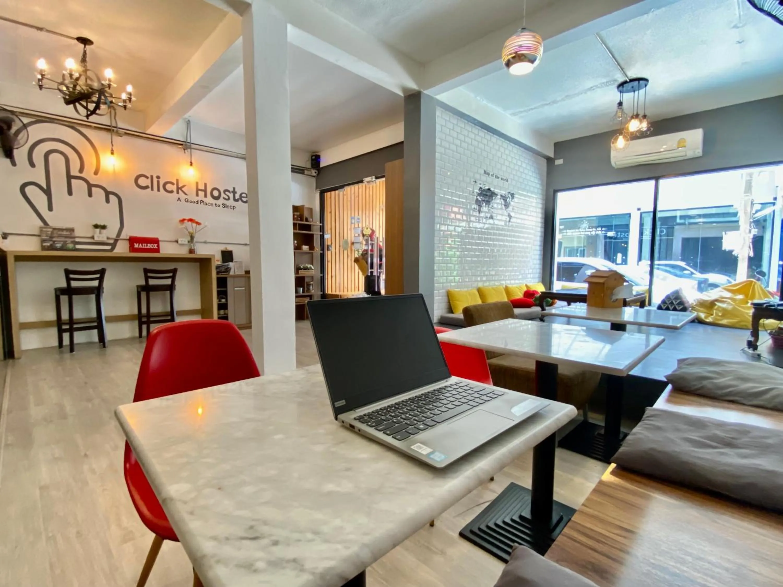 Living room in Click Hostel