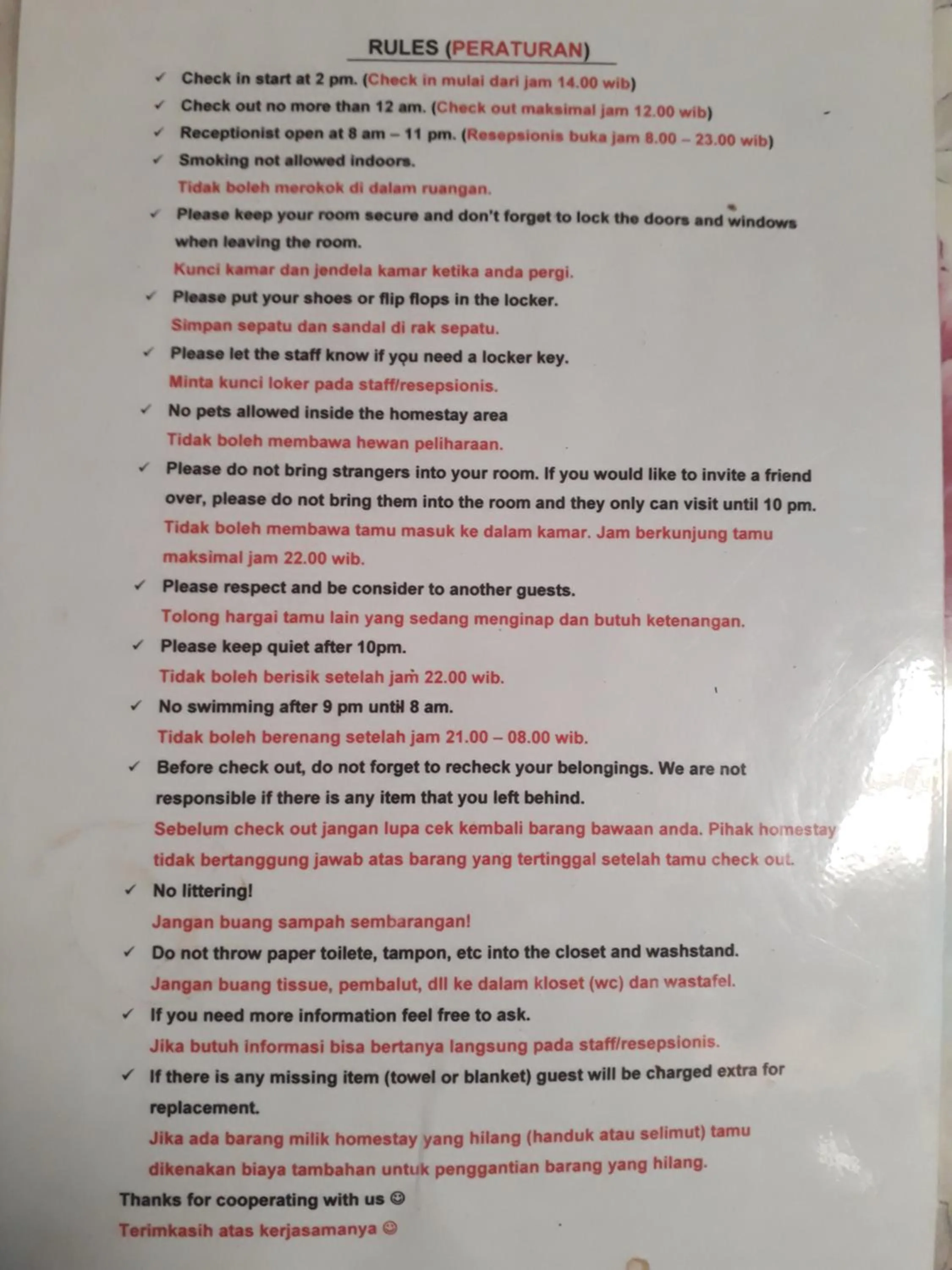 Logo/Certificate/Sign in Arjuna Garden Homestay