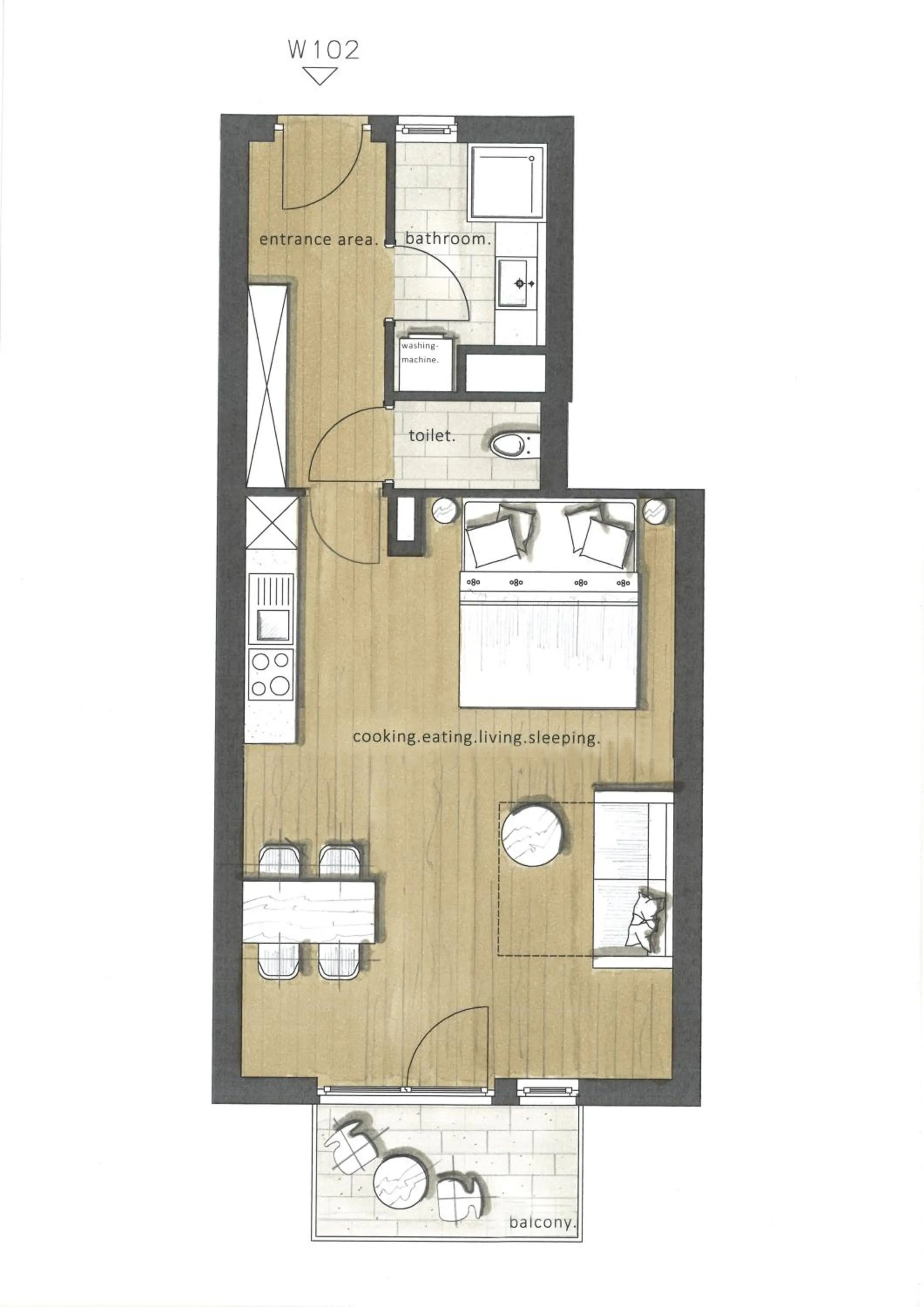 Floor plan in HOMEBOUND APARTMENTS Salzburg City II - contactless check-in