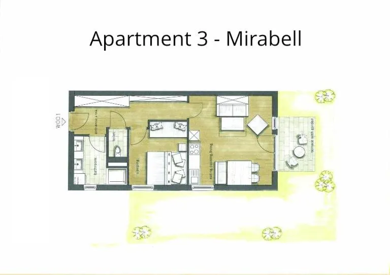 Floor plan in HOMEBOUND APARTMENTS Salzburg City II - contactless check-in
