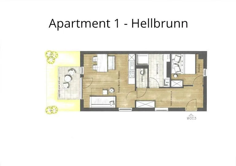 Floor plan in HOMEBOUND APARTMENTS Salzburg City II - contactless check-in