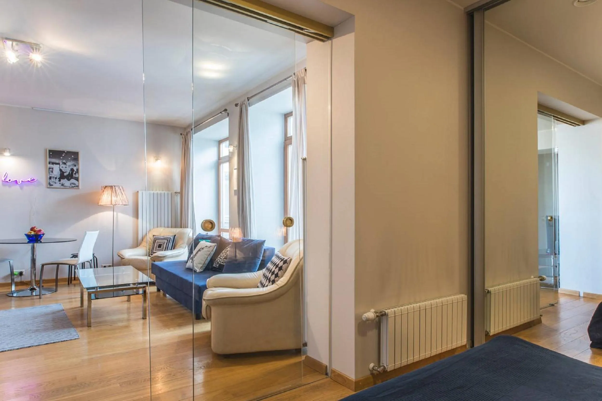 Seating area in Old Riga Park Studio