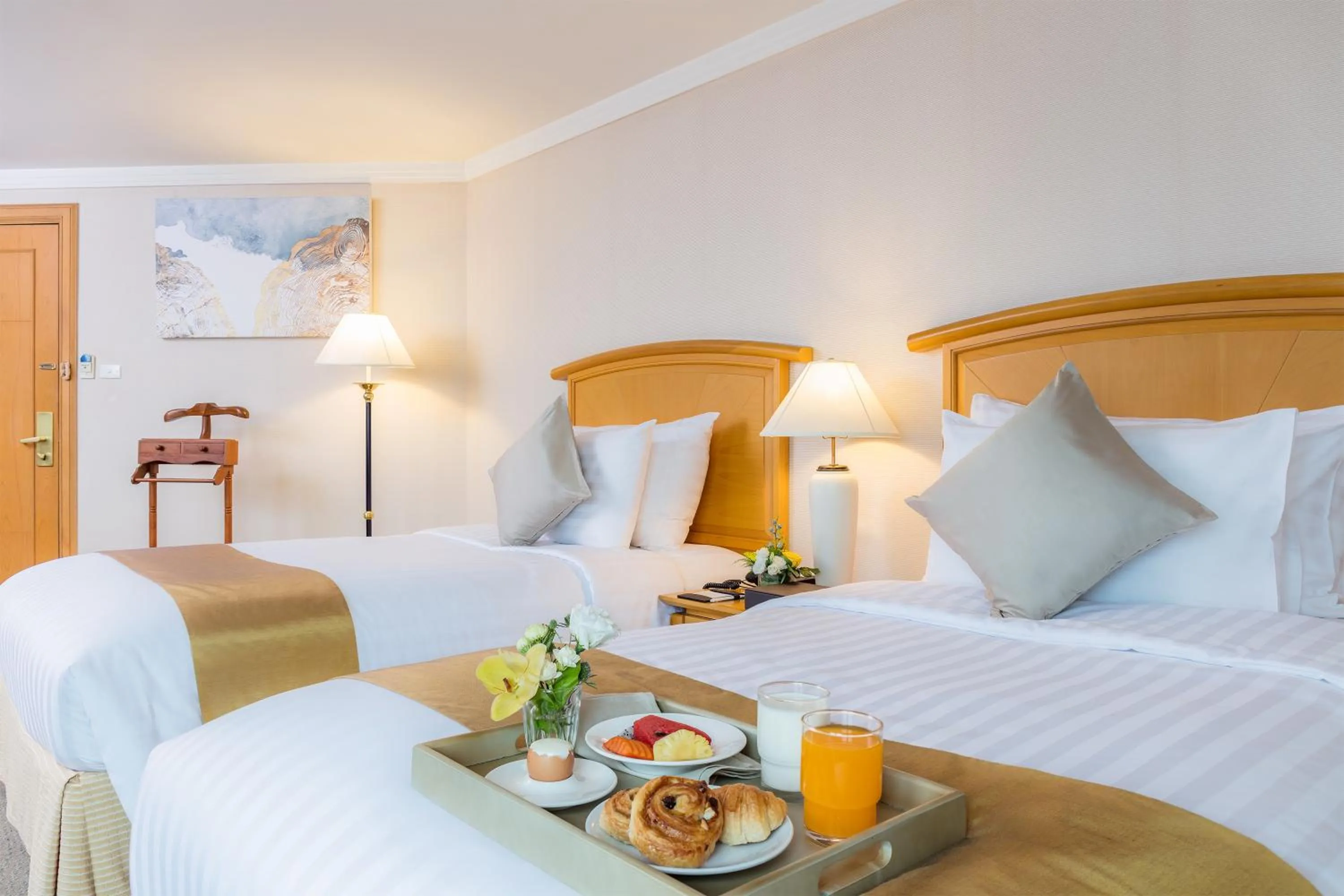 Bed in Baiyoke Sky Hotel