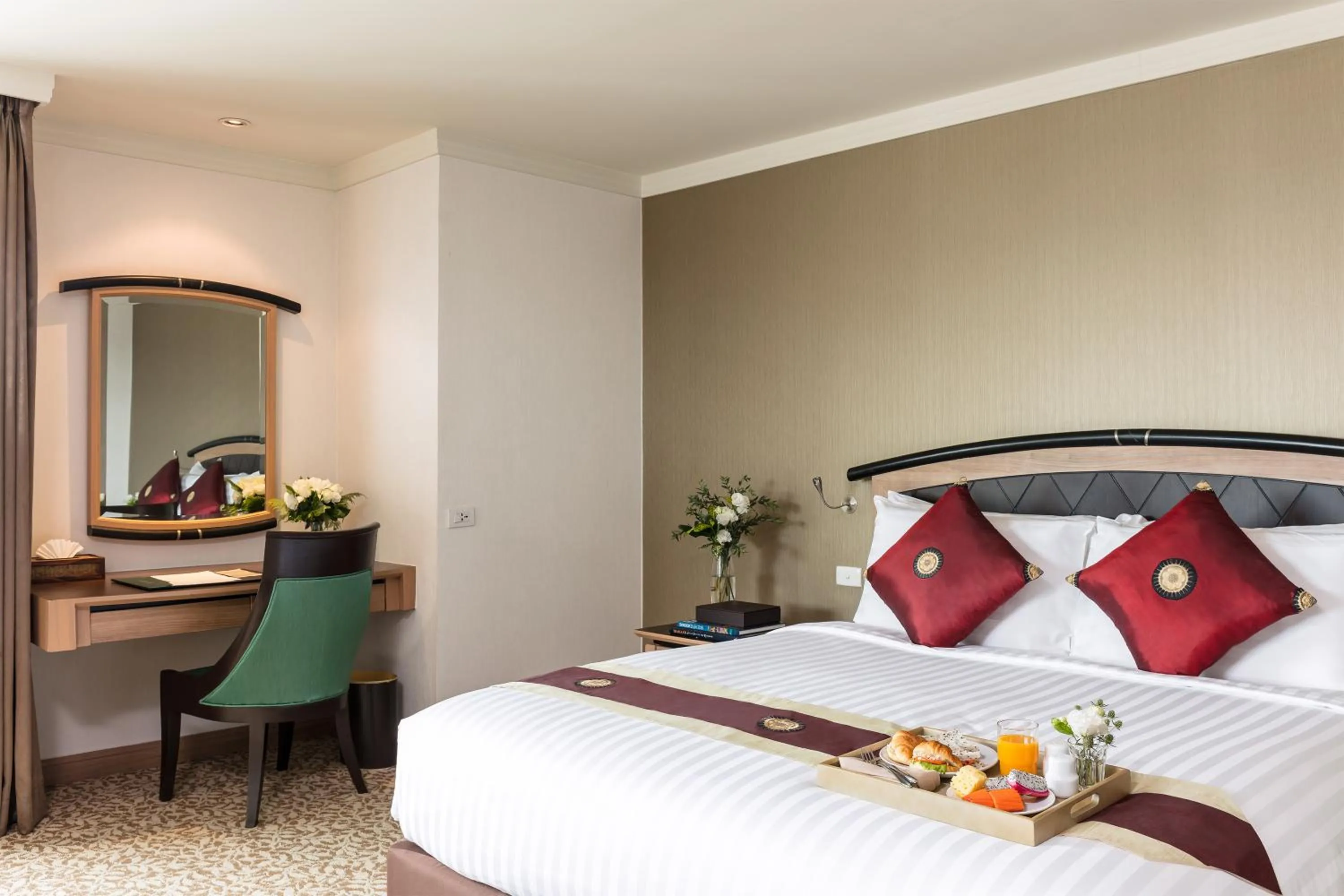 Bed in Baiyoke Sky Hotel