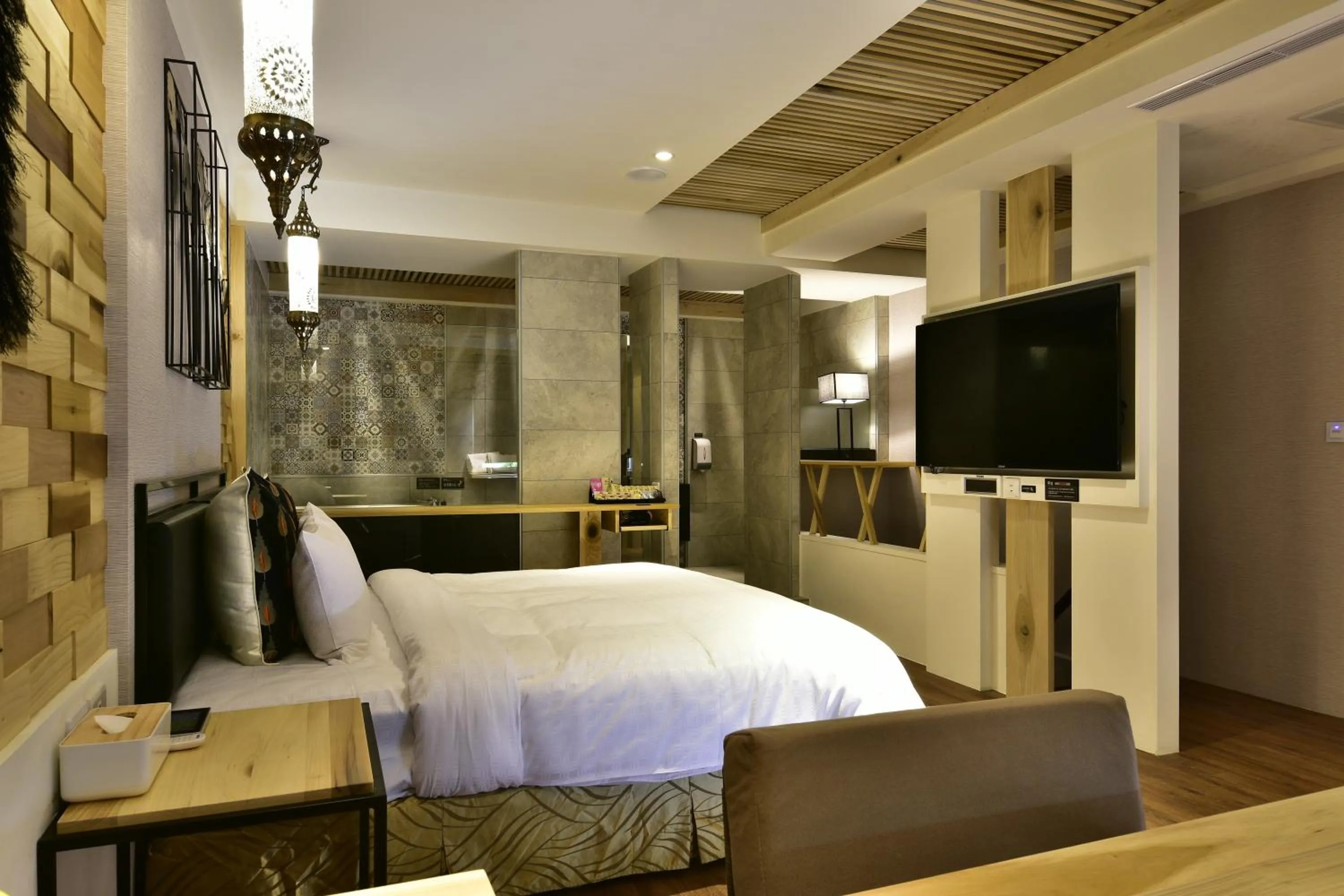 Bed in OUGE Motel Kaohsiung