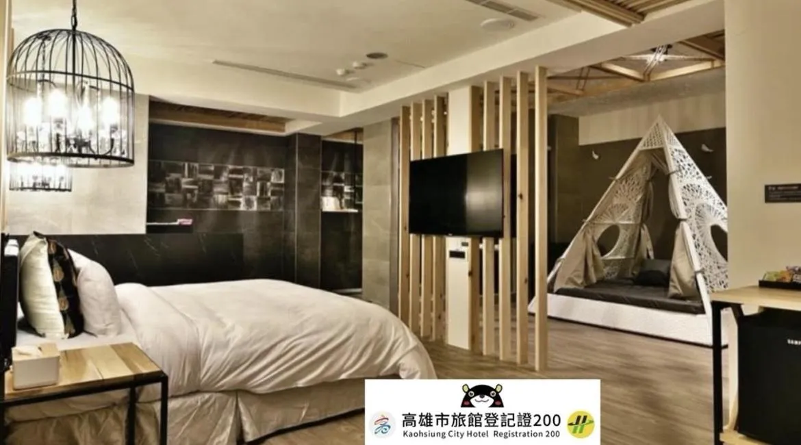Bed in OUGE Motel Kaohsiung