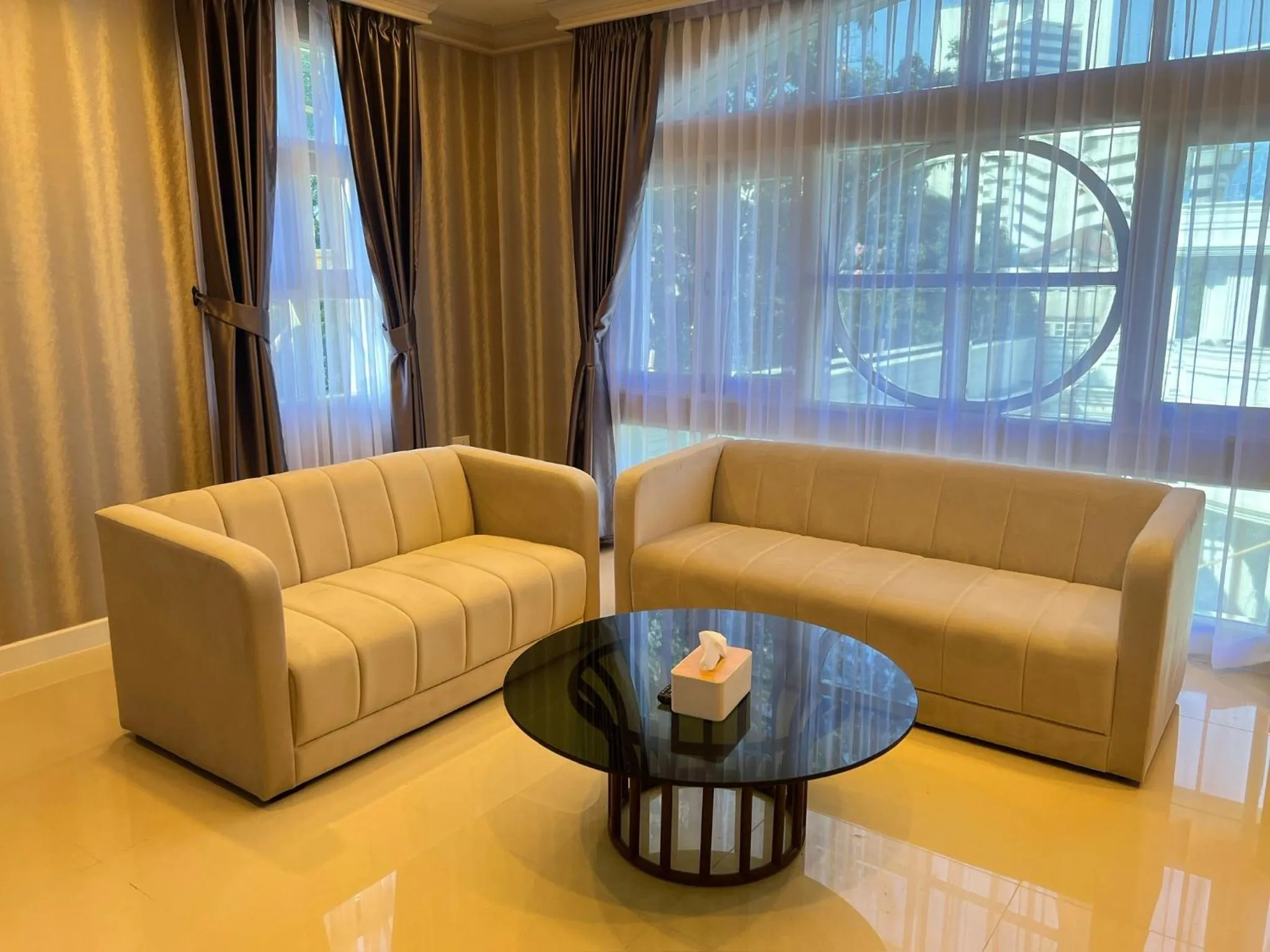 Seating area in V20 Boutique Jacuzzi Hotel
