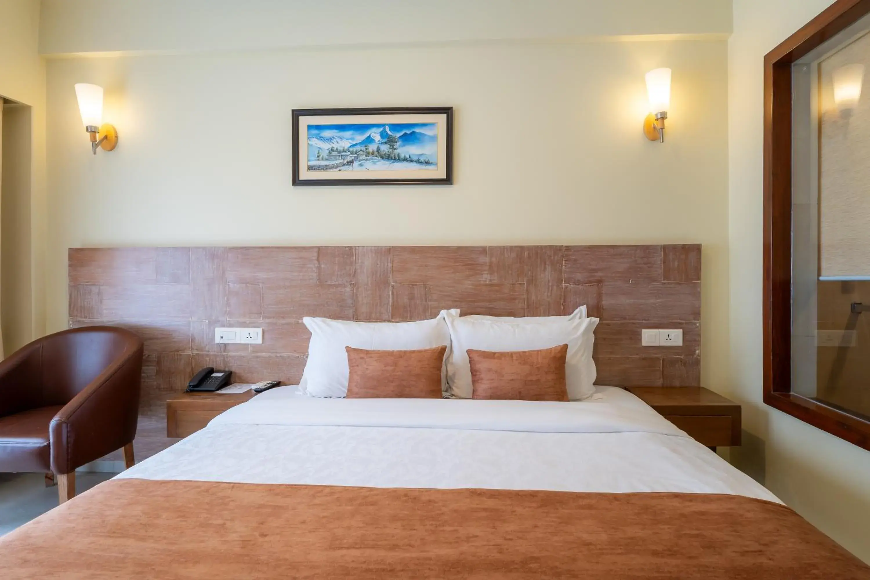 Deluxe Double Room with Balcony - single occupancy in Hotel Haven O' Ganga Deluxe Double Room with Balcony - single occupancy in Hotel Haven O' Ganga