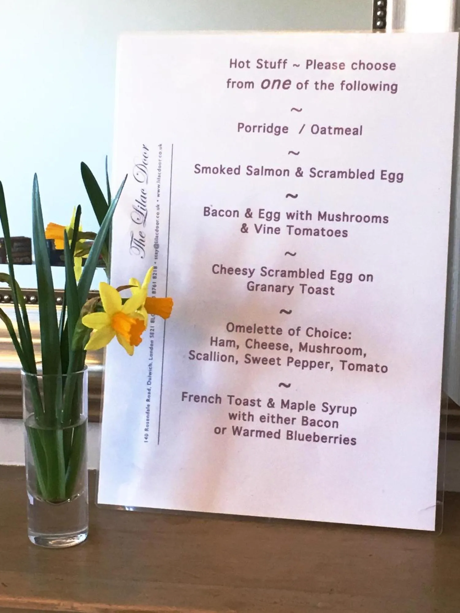 Food in The Lilac Door