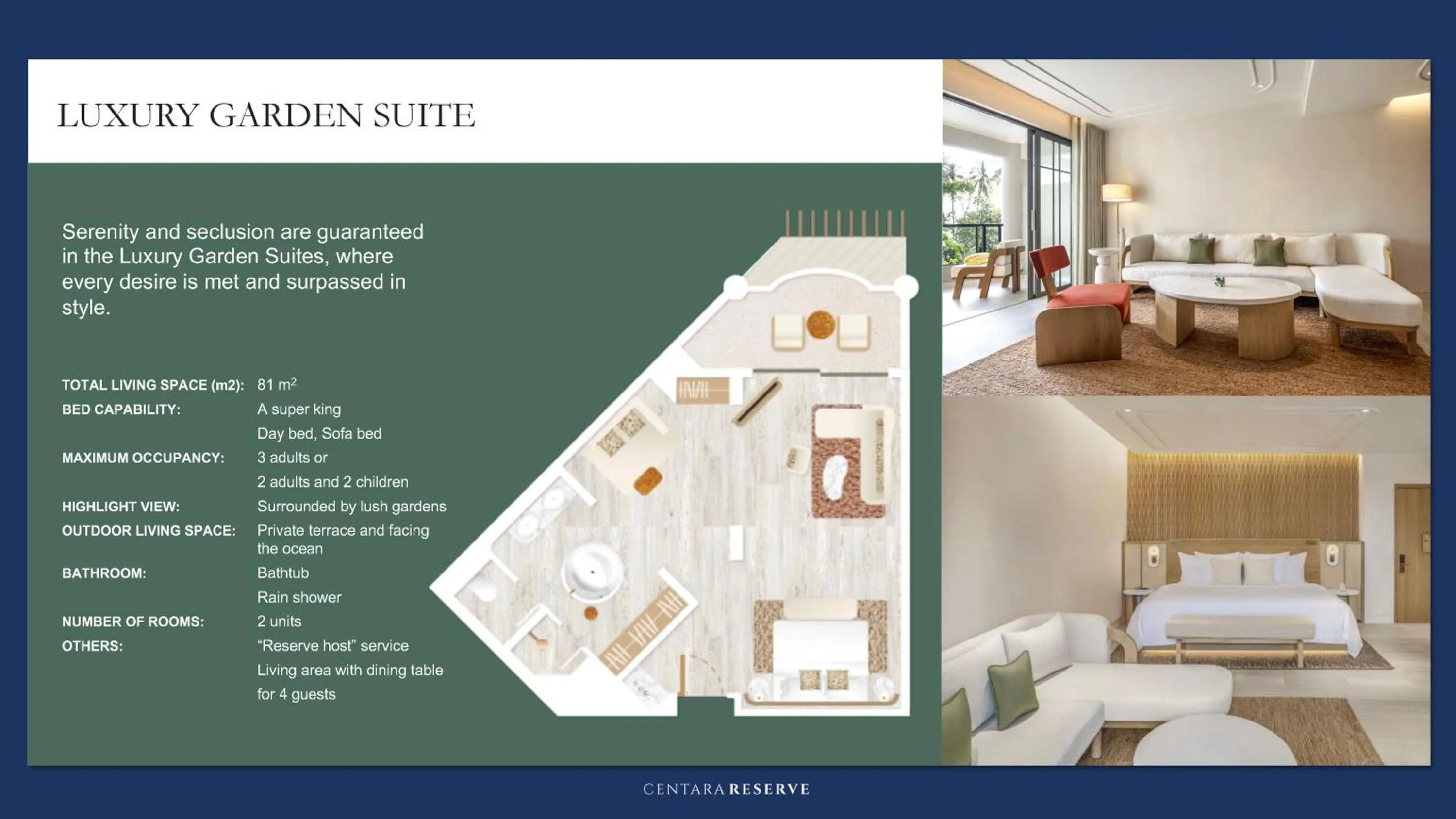 Floor plan, Bed in Centara Reserve Samui