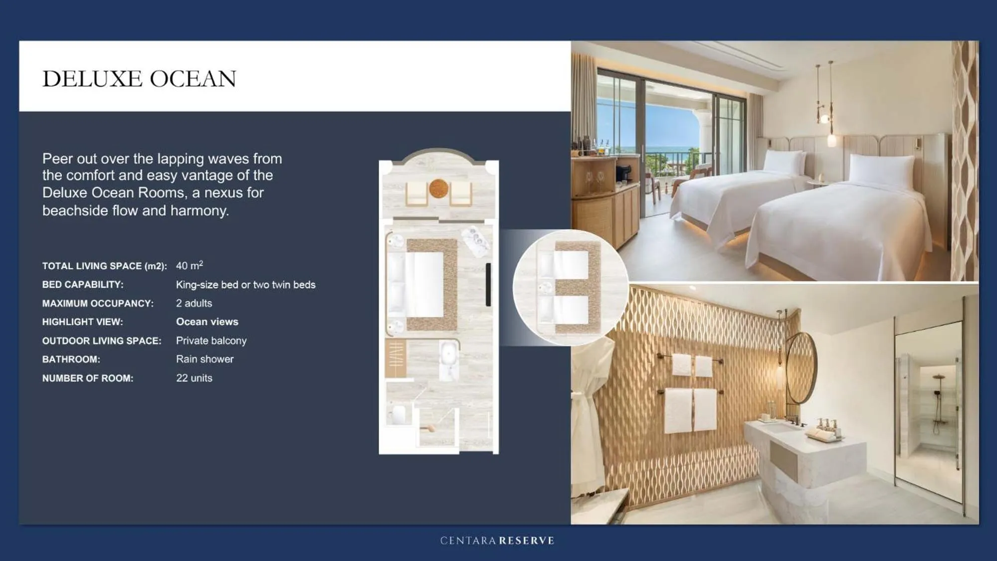 Floor plan, Bed in Centara Reserve Samui