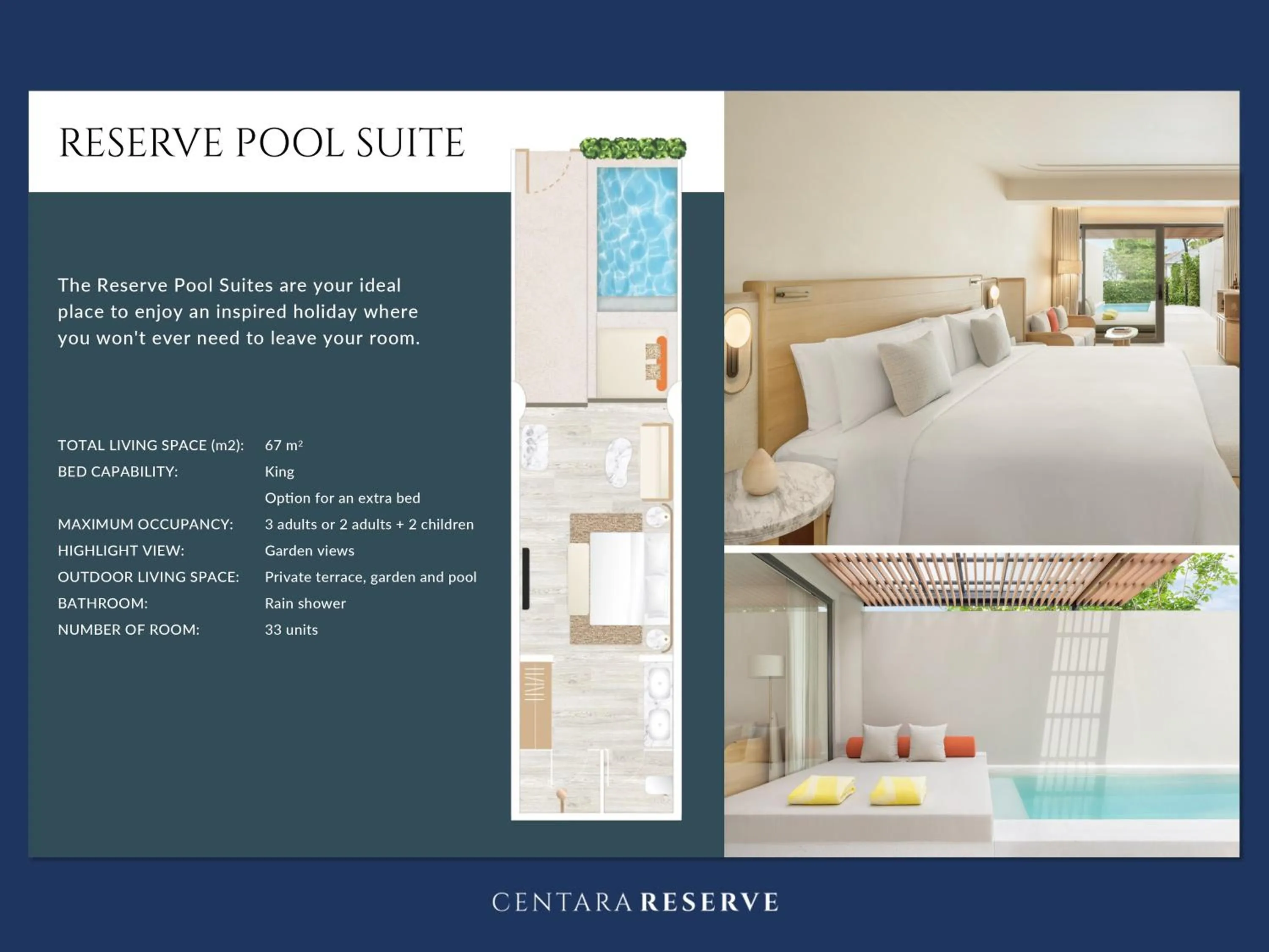 Floor plan, Bed in Centara Reserve Samui