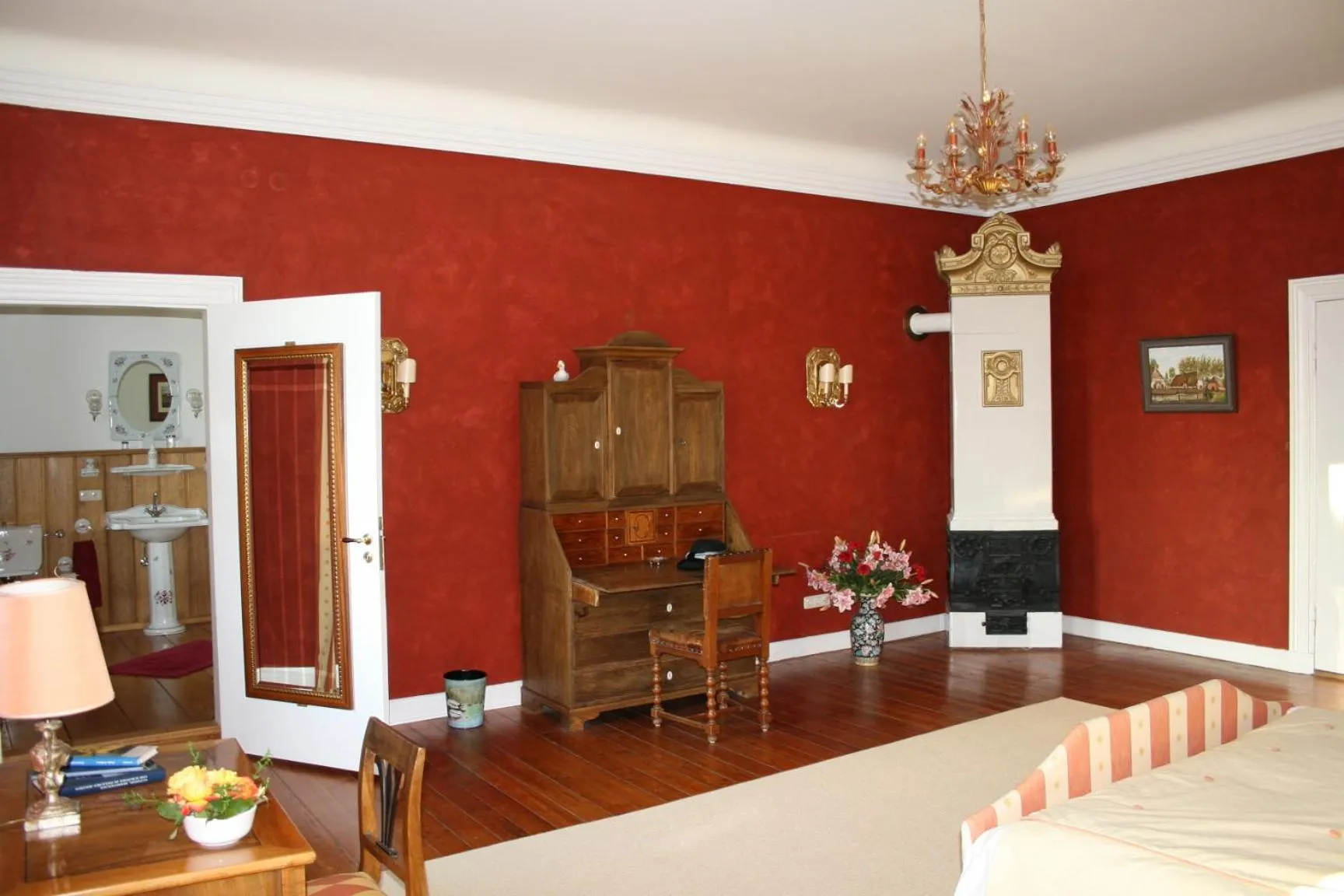 Seating area, Bed in Herrenhaus Borghorst