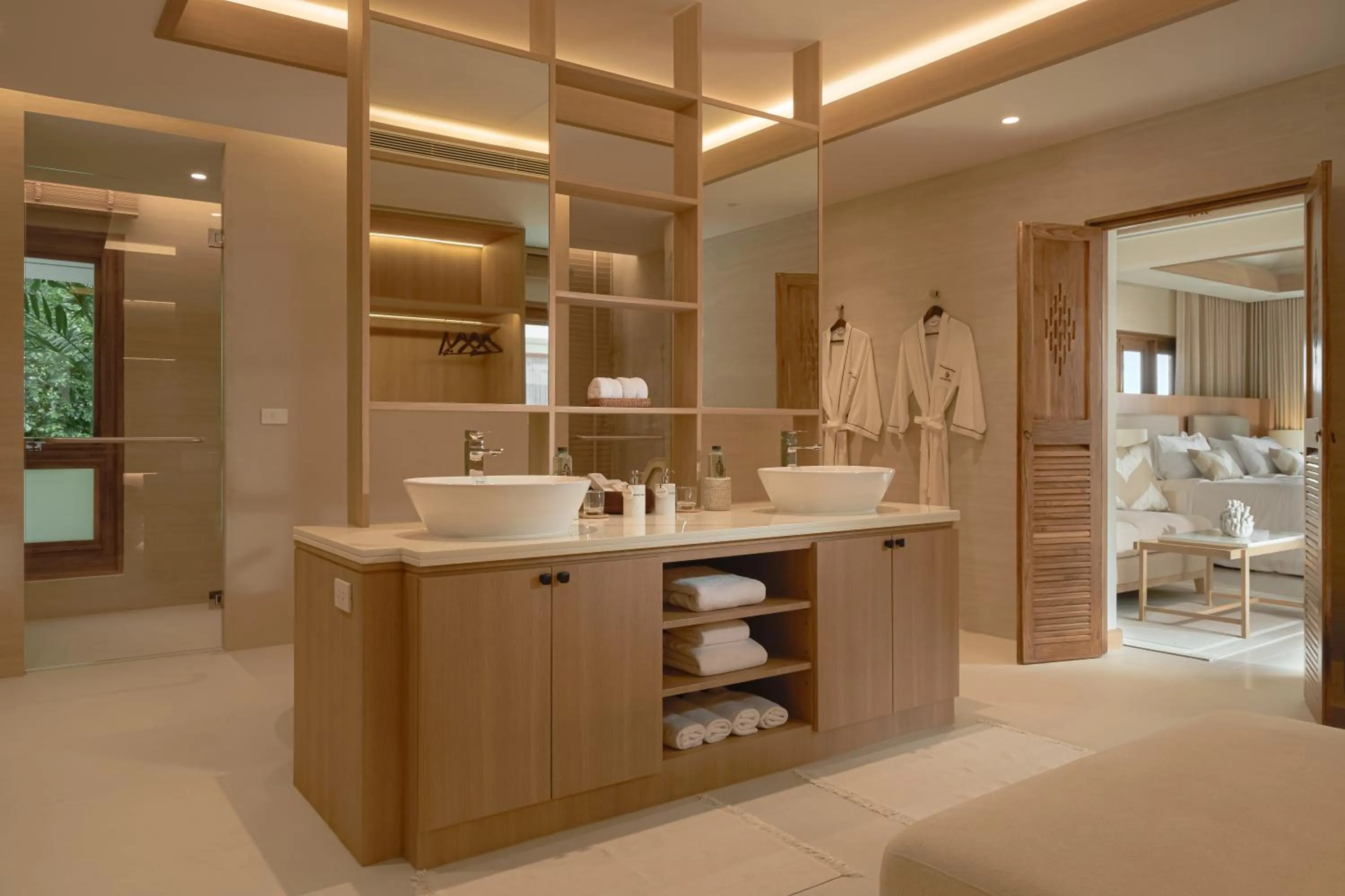 Shower in Villa Macaque and Villa Languor
