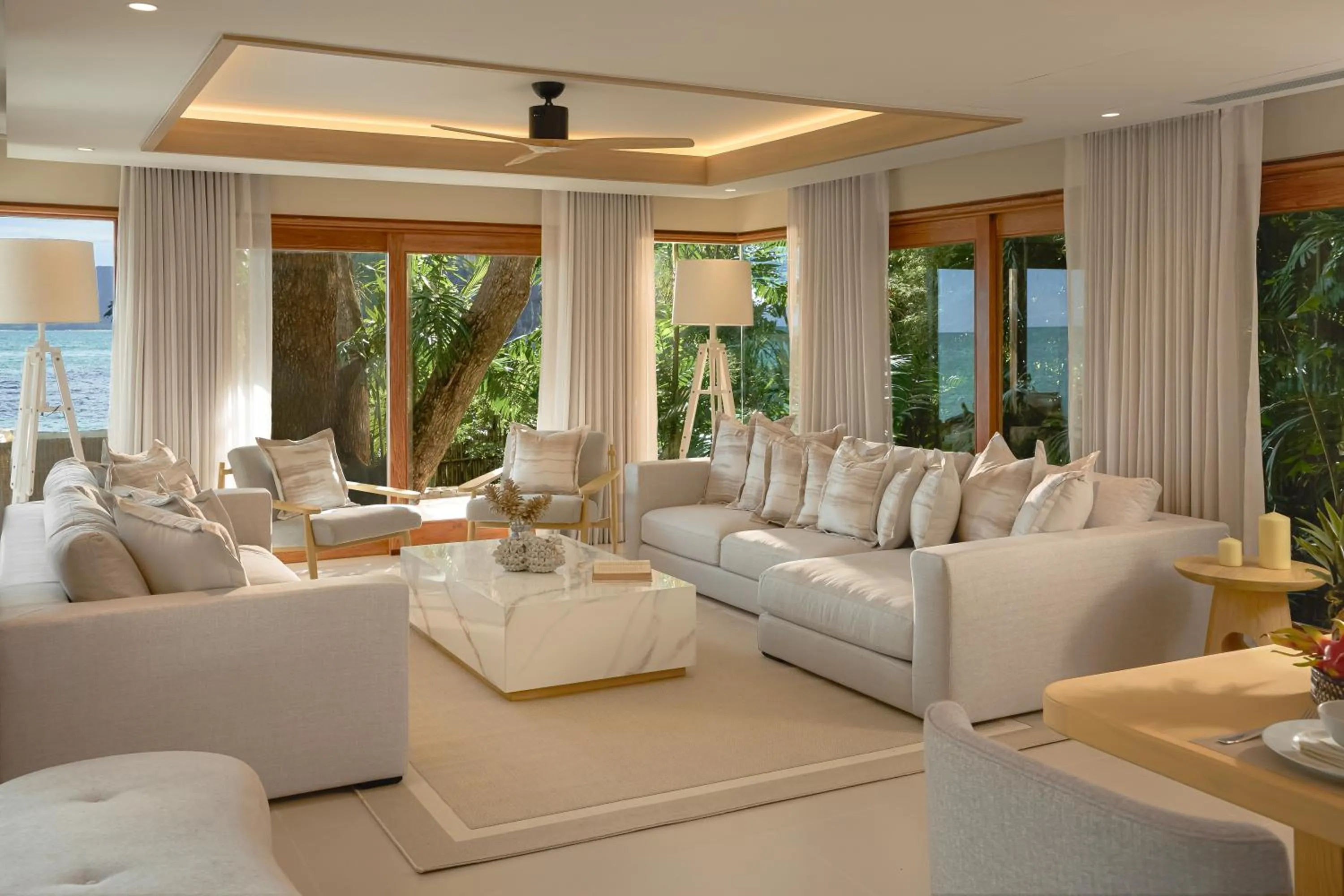 Living room in Villa Macaque and Villa Languor