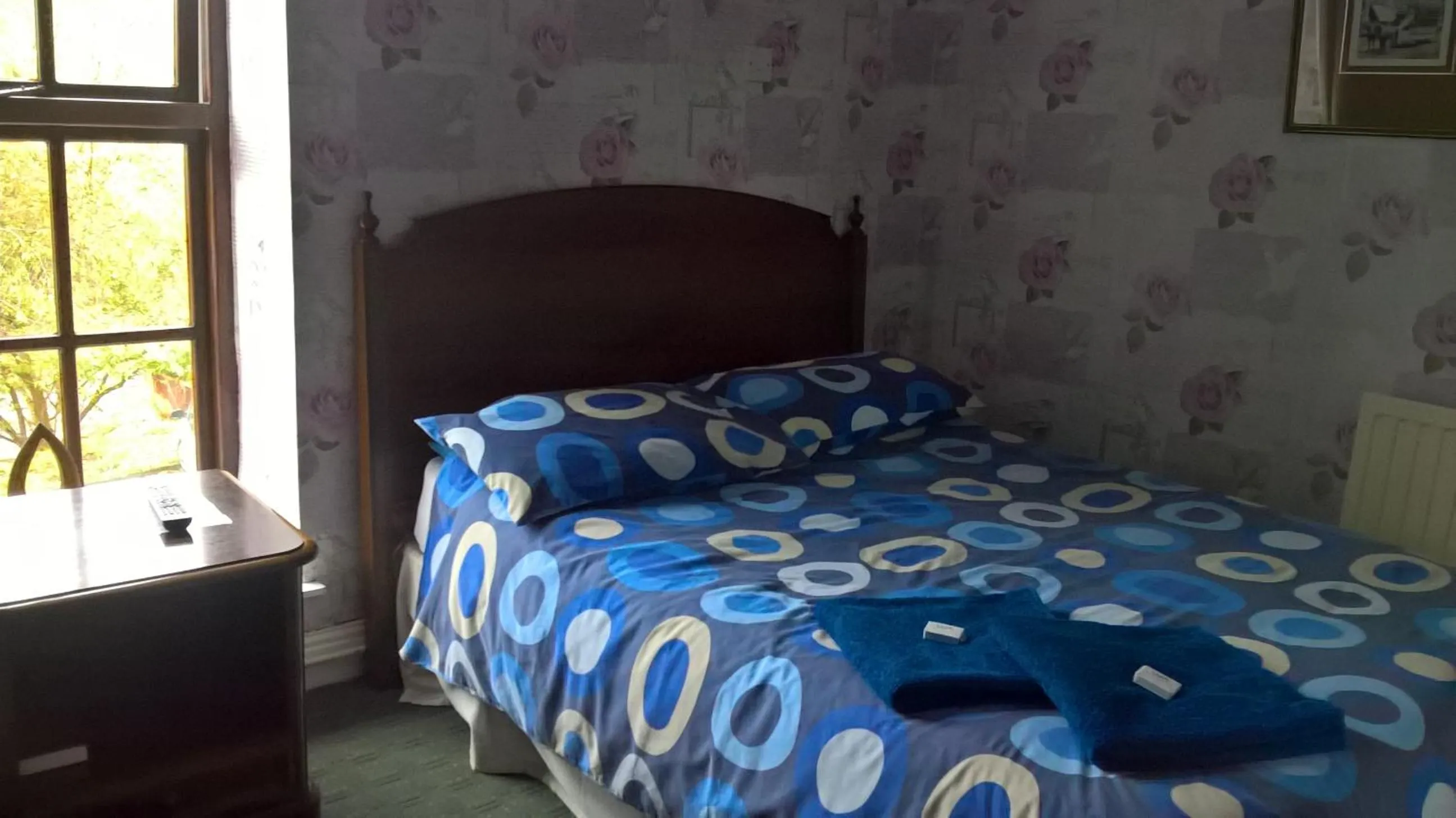 Bed in Rhymney House hotel