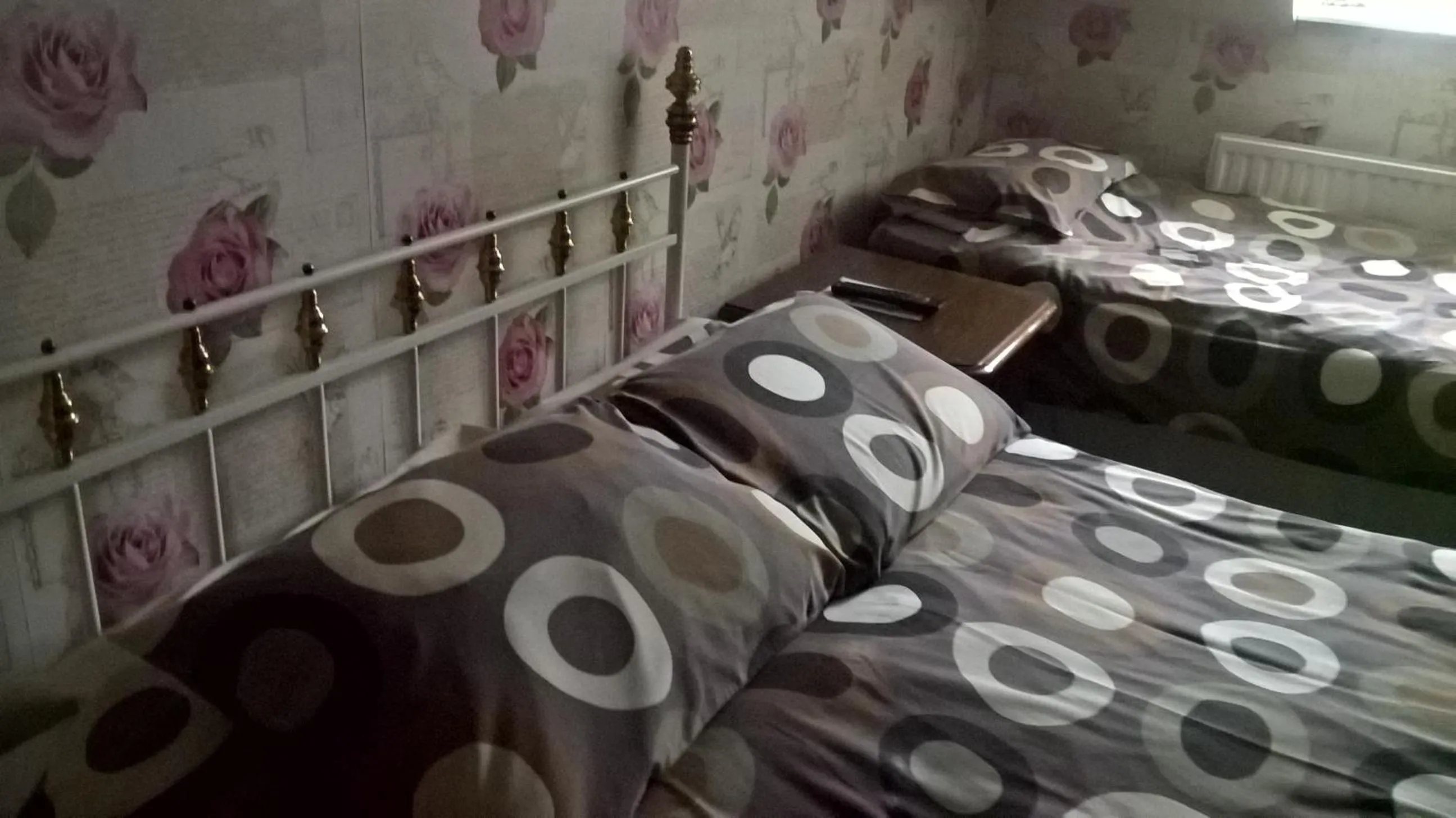 Bed in Rhymney House hotel