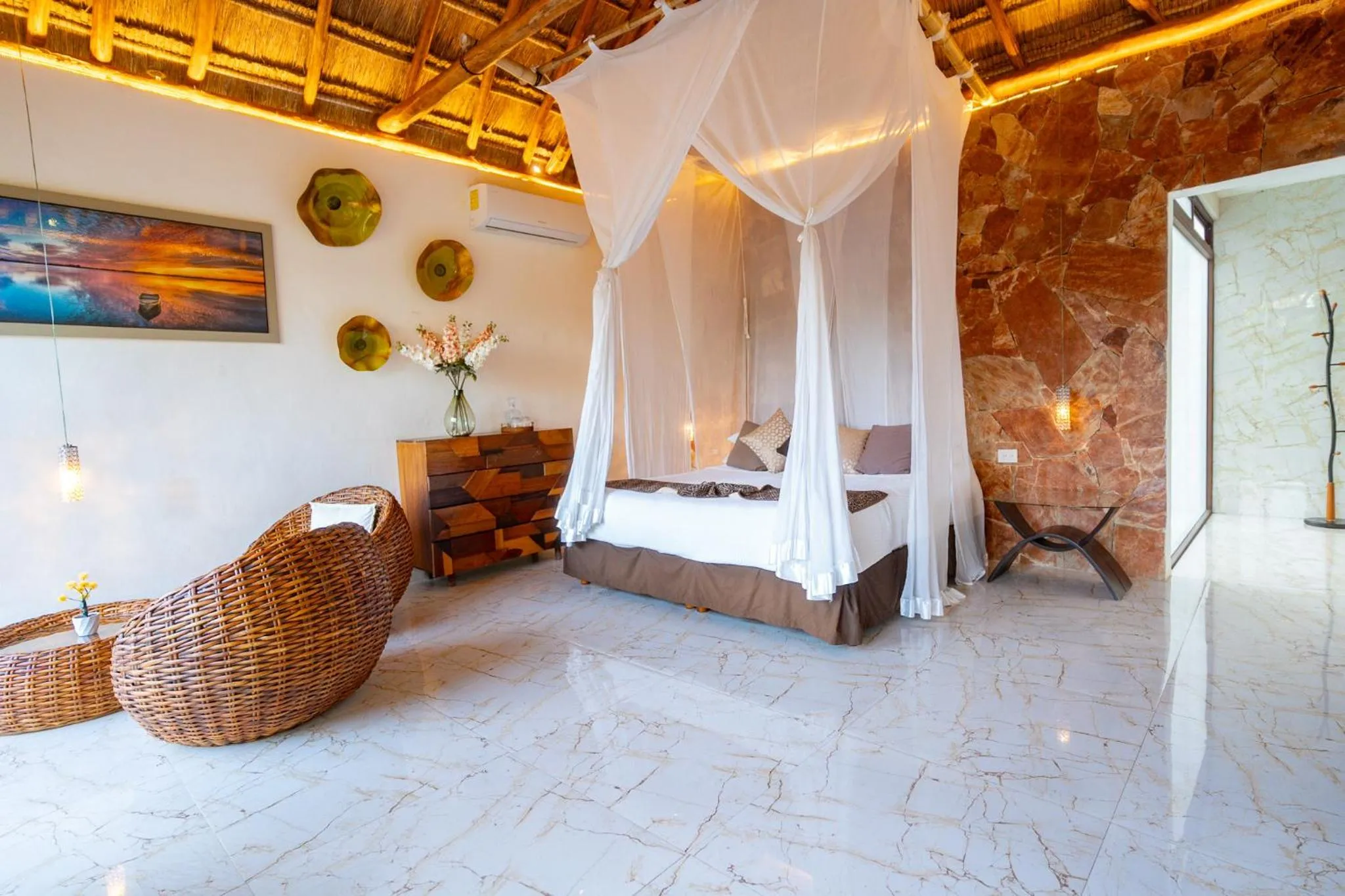 Bed in Cabañas Luxury con Lagoon Club - Adults Only