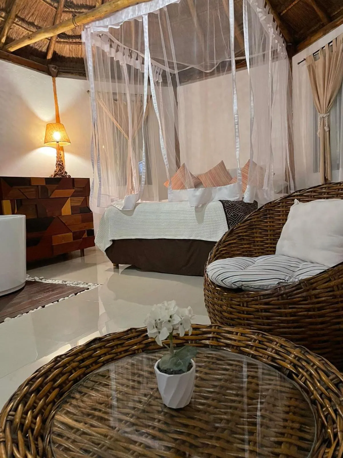 Bedroom, Bed in Cabañas Luxury con Lagoon Club - Adults Only