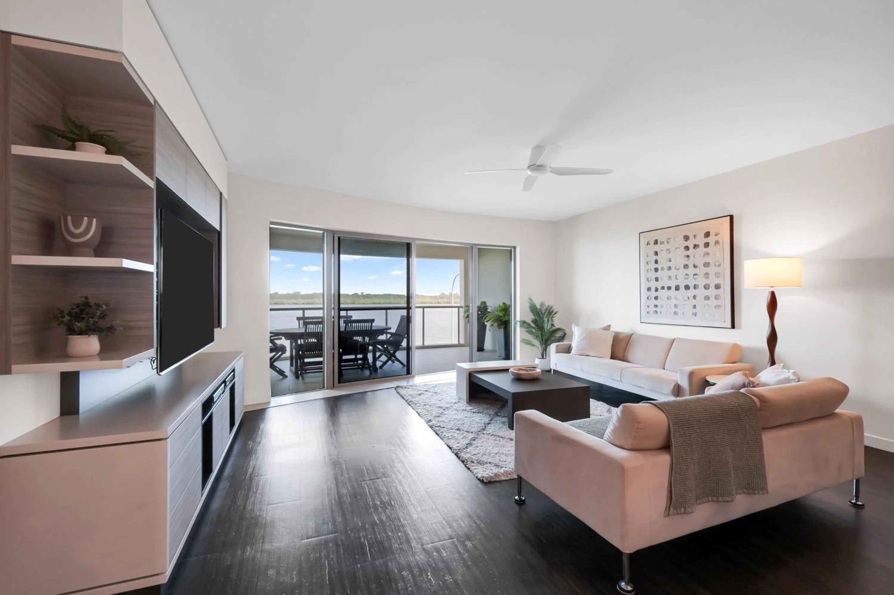 Living room in Riverside Holiday Apartments