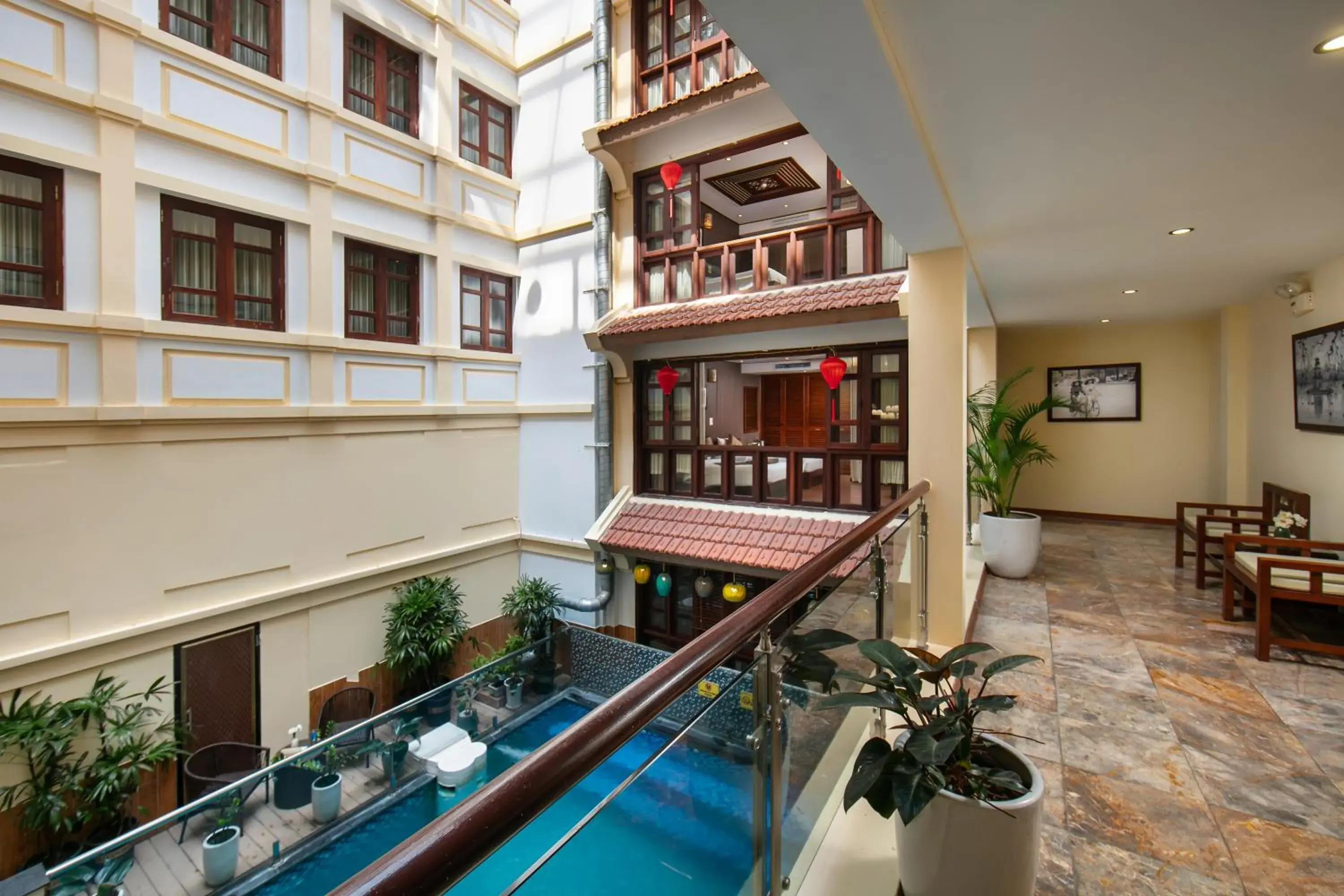 Pool view in Hanoi Nostalgia Hotel & Spa Pool view in Hanoi Nostalgia Hotel & Spa