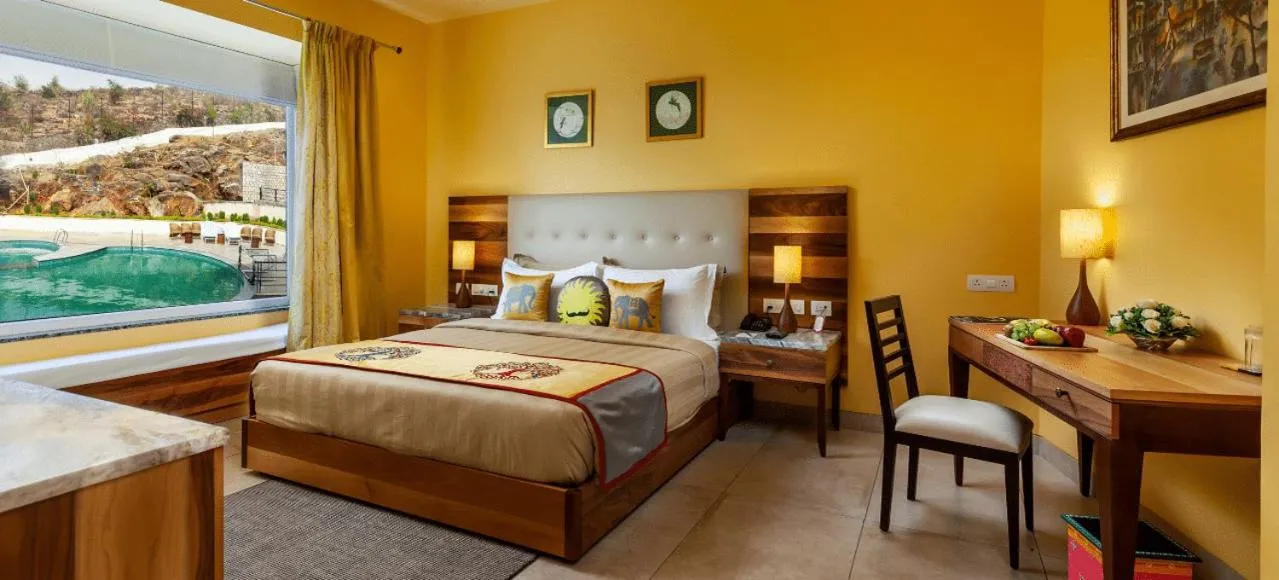 Bedroom, Bed in jüSTa Sajjangarh Resort & Spa, Udaipur