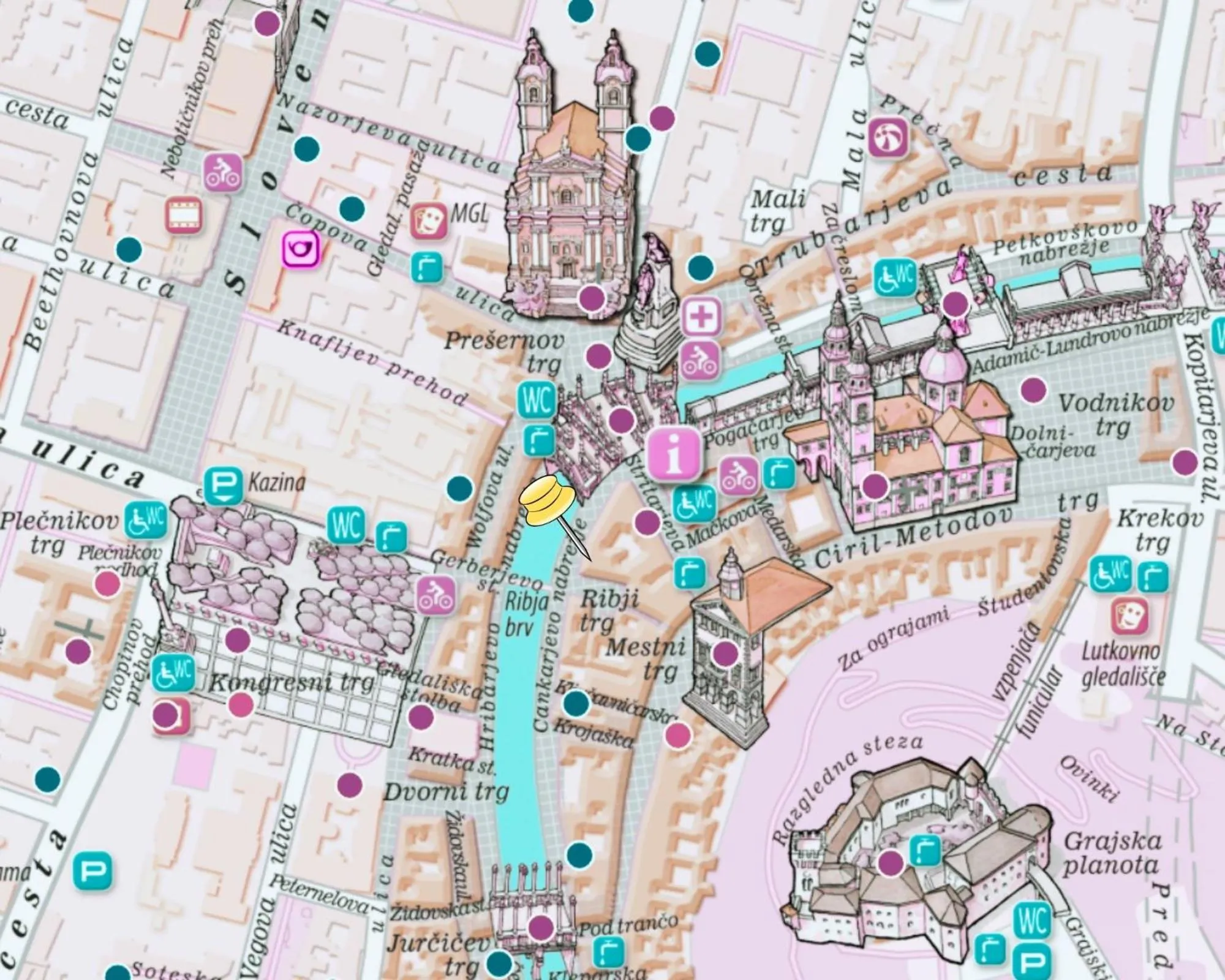 Location in Tromostovje apartments